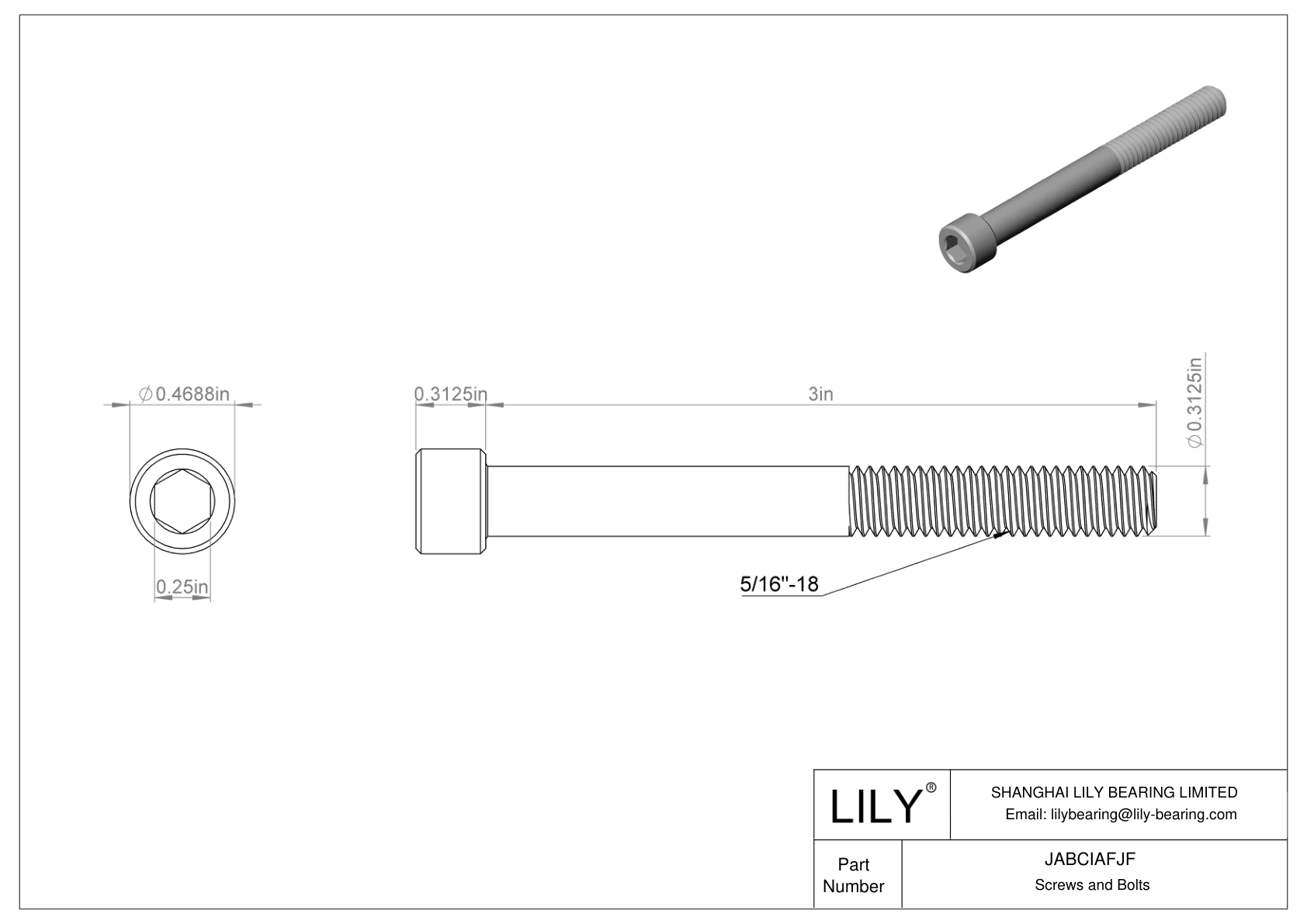 JABCIAFJF Tornillos de cabeza cilíndrica de acero aleado cad drawing