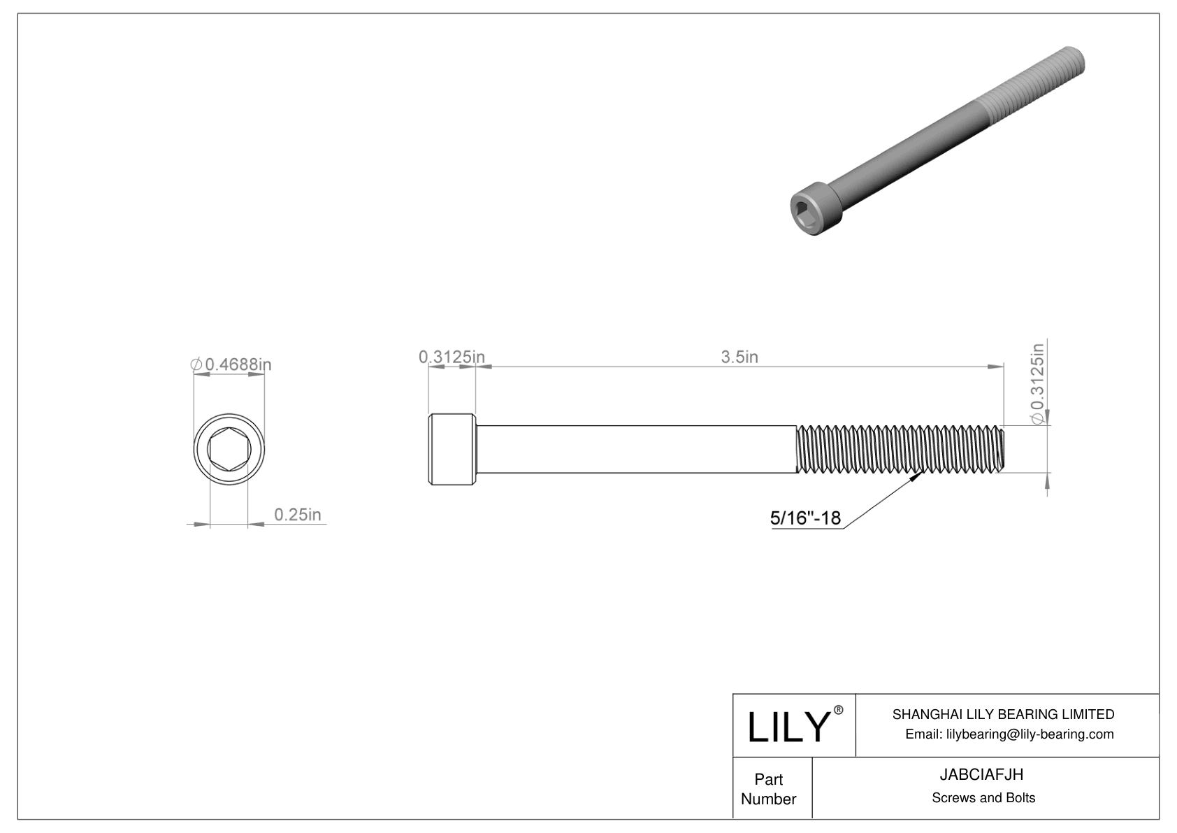 JABCIAFJH 合金钢内六角螺钉 cad drawing