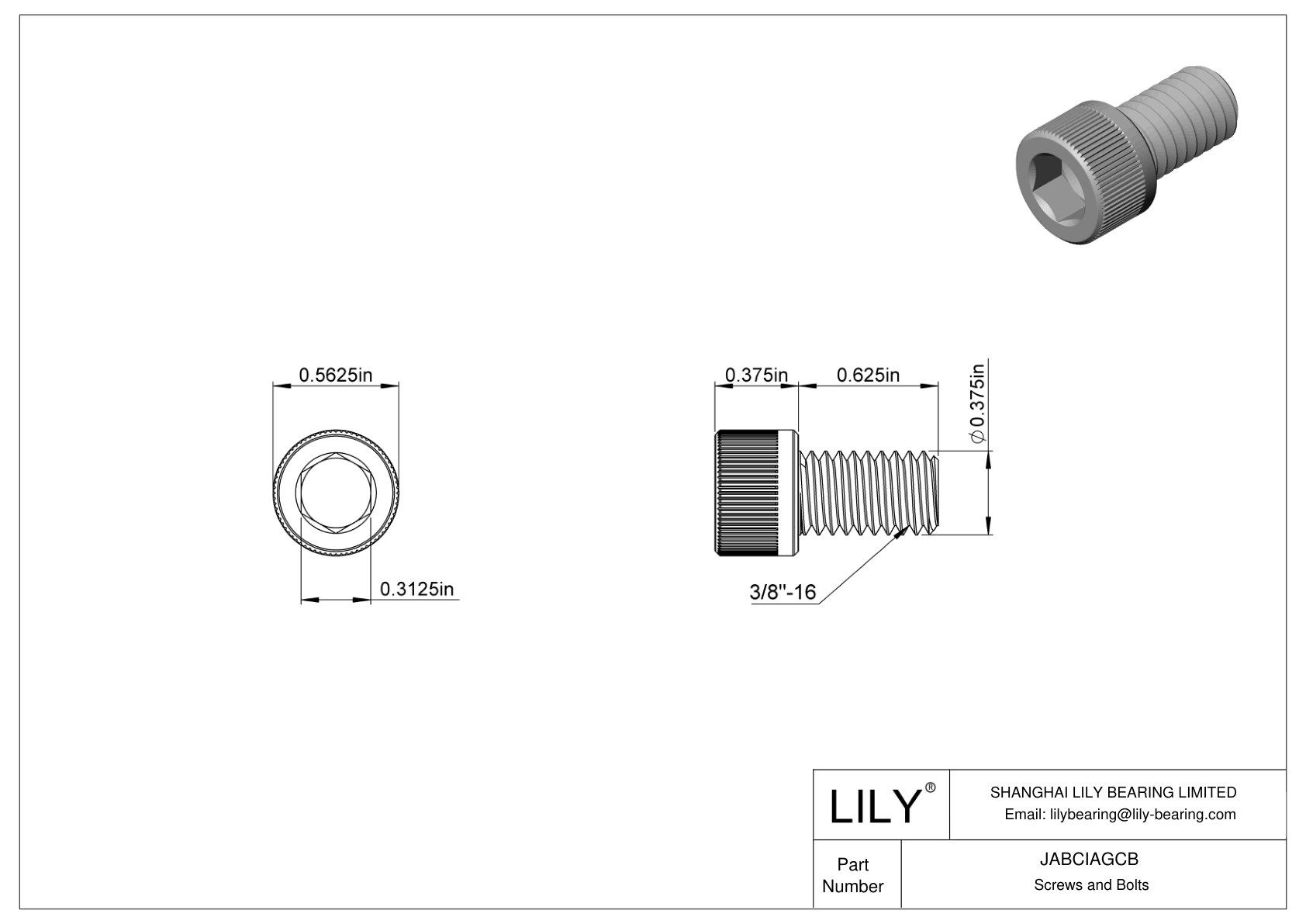 JABCIAGCB Tornillos de cabeza cilíndrica de acero aleado cad drawing