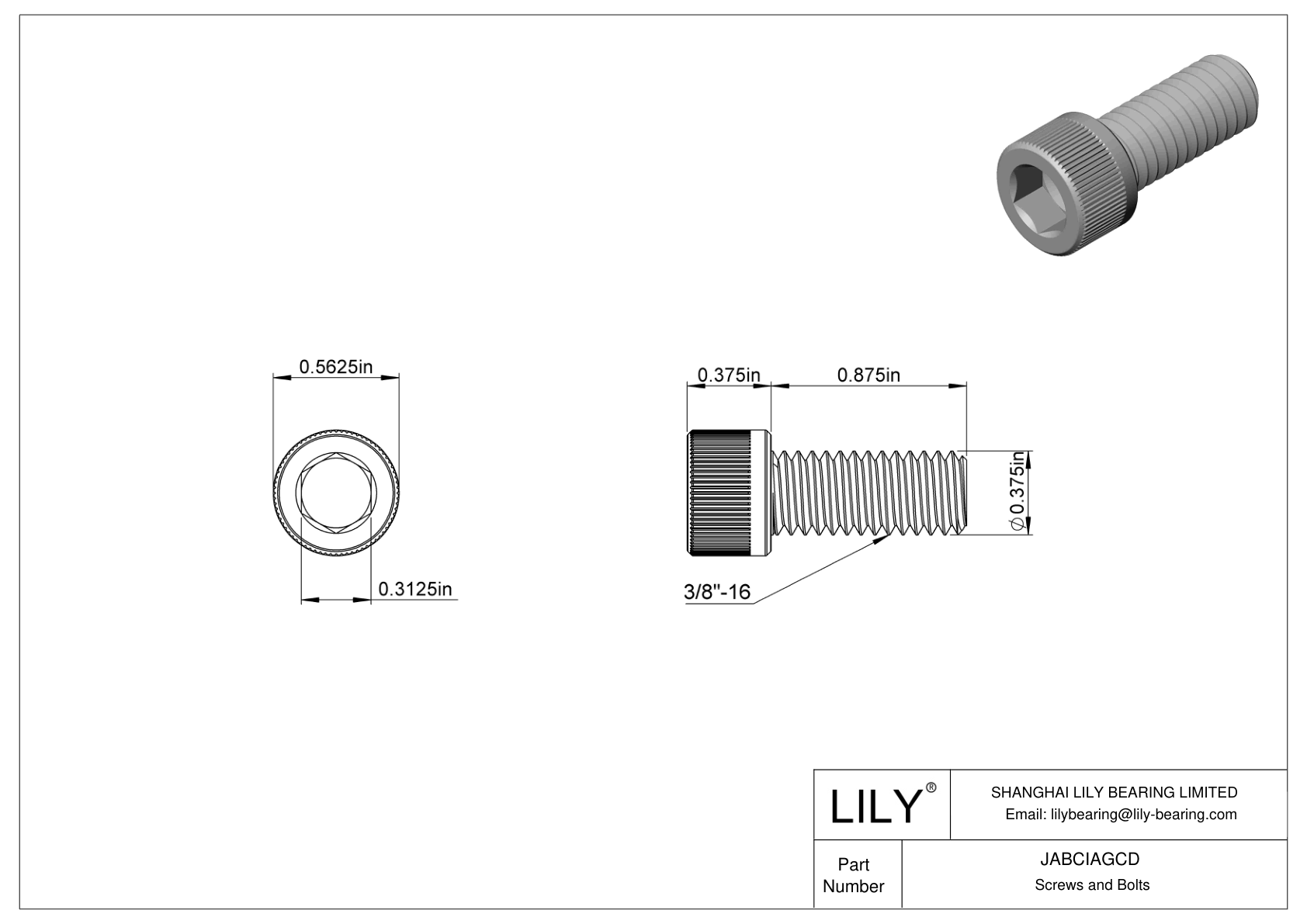 JABCIAGCD 合金钢内六角螺钉 cad drawing