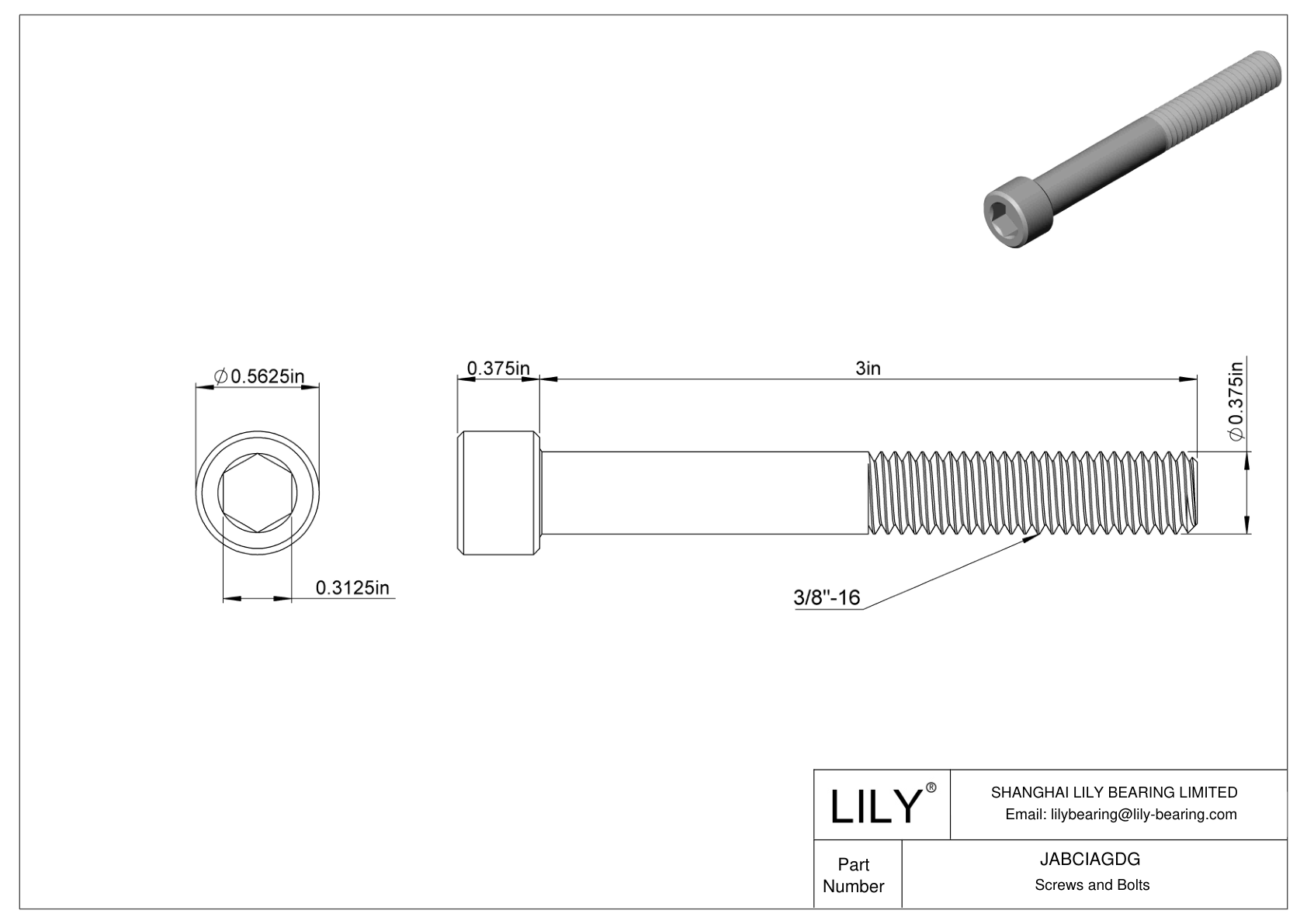 JABCIAGDG 合金钢内六角螺钉 cad drawing