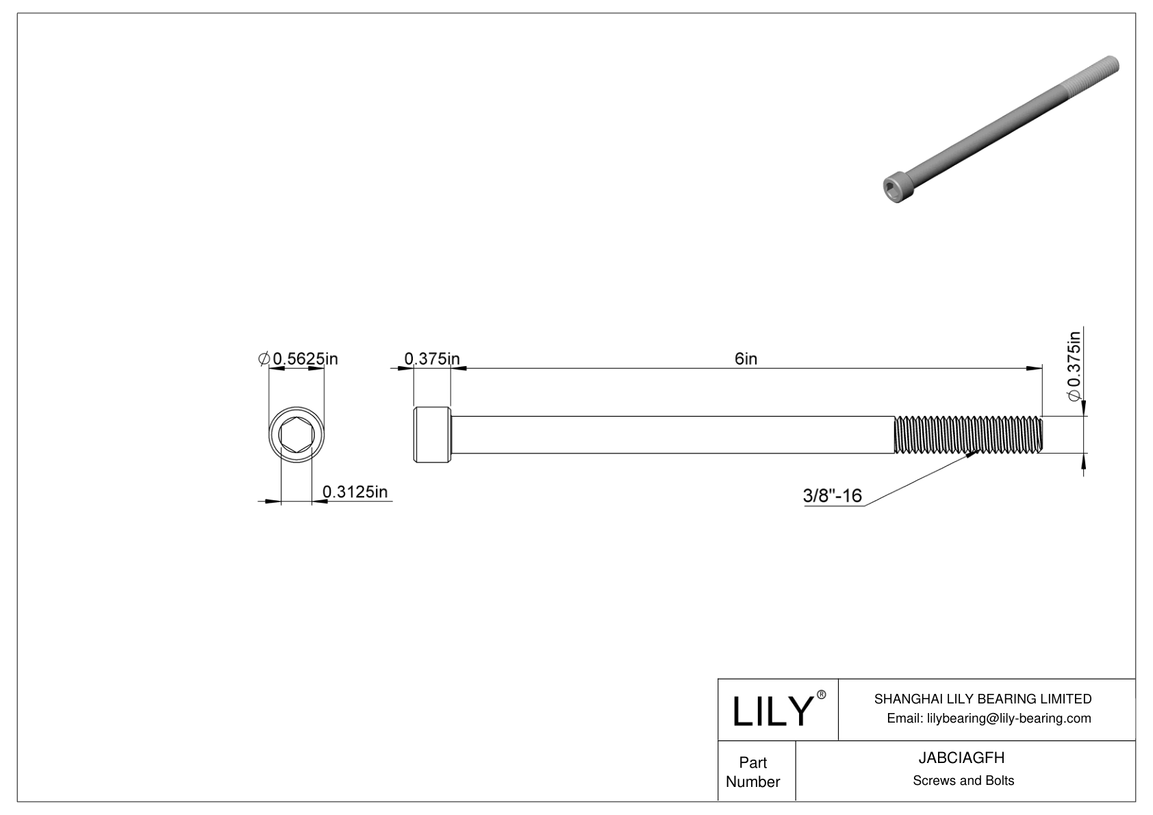 JABCIAGFH Tornillos de cabeza cilíndrica de acero aleado cad drawing