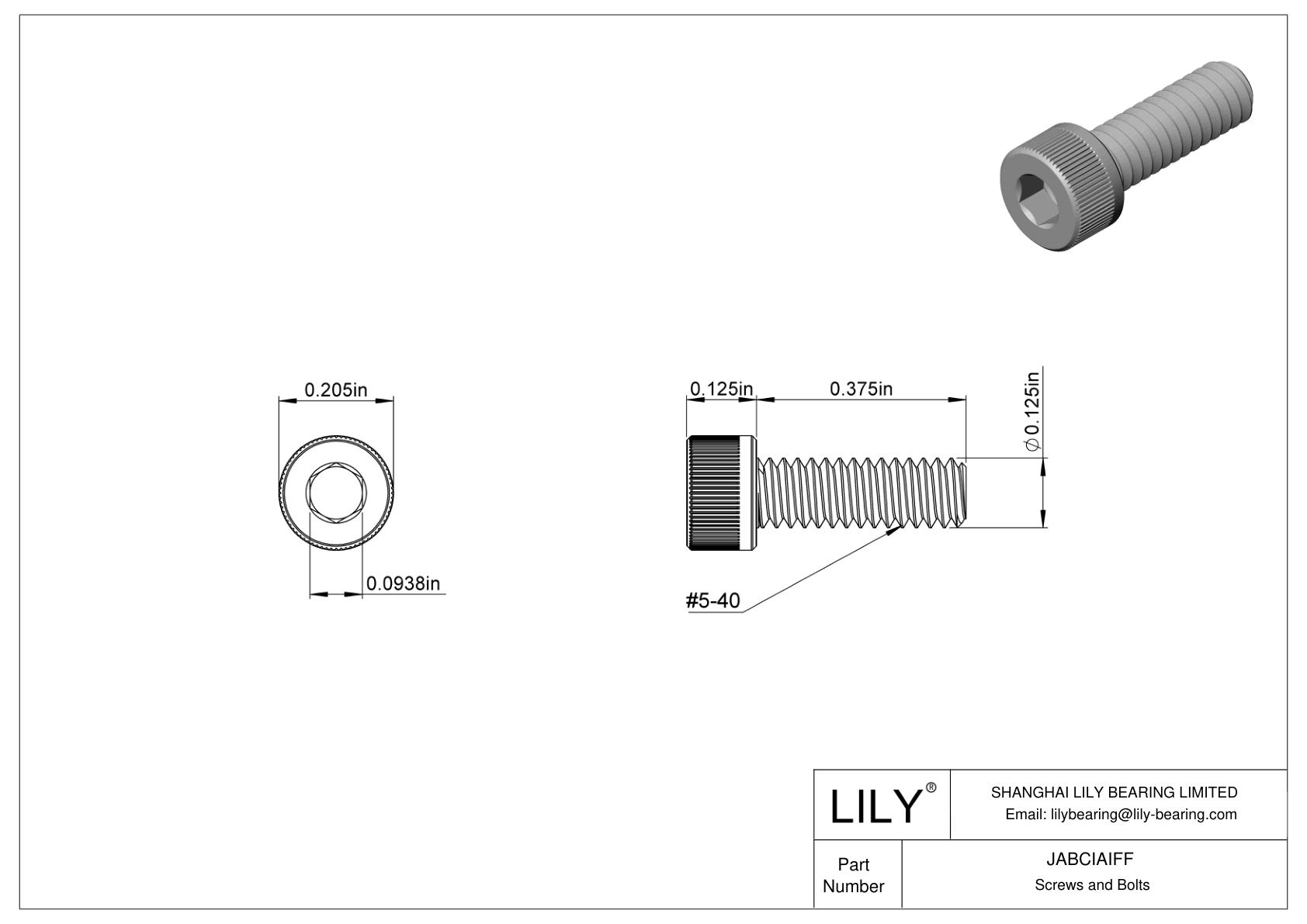 JABCIAIFF 合金钢内六角螺钉 cad drawing