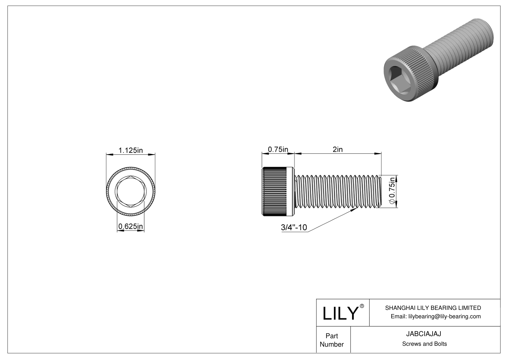 JABCIAJAJ 合金钢内六角螺钉 cad drawing