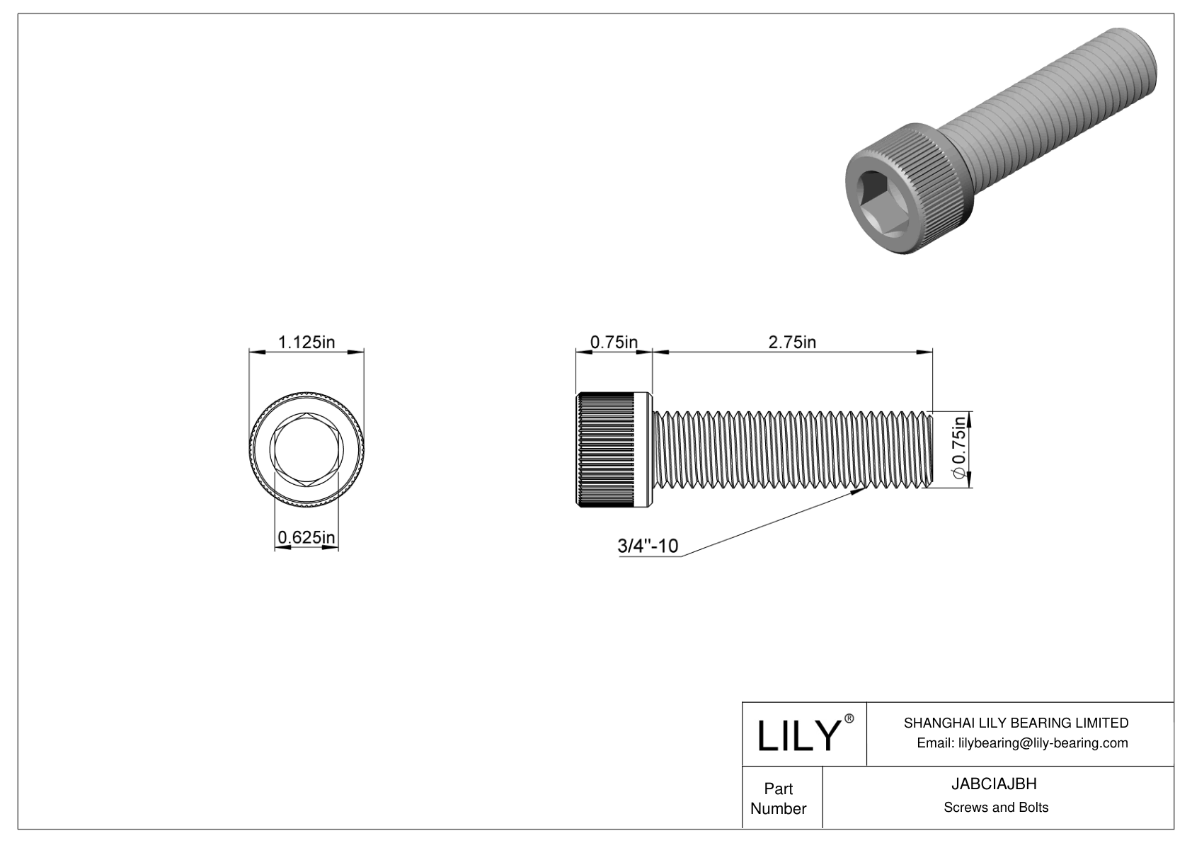 JABCIAJBH Tornillos de cabeza cilíndrica de acero aleado cad drawing