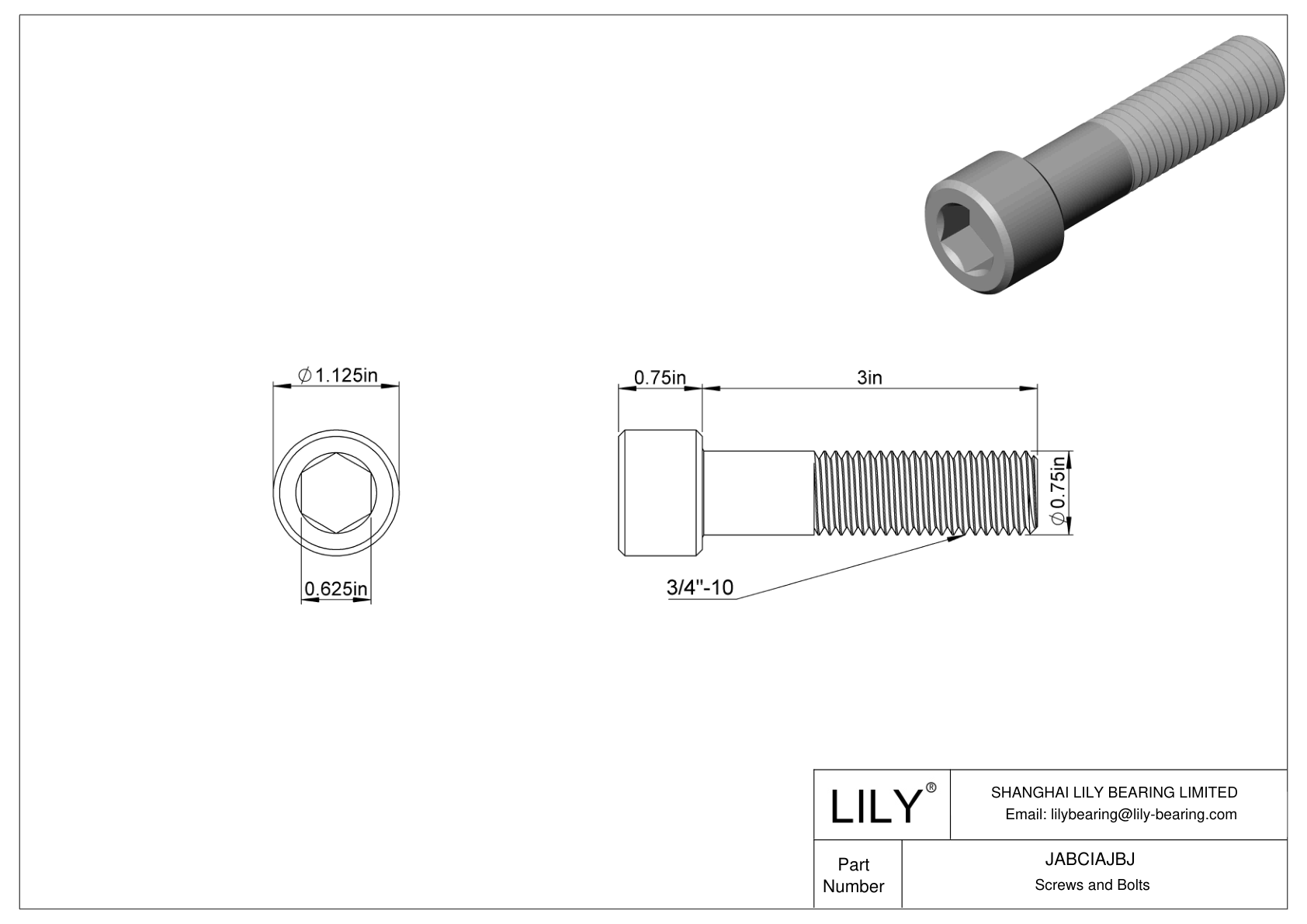 JABCIAJBJ Tornillos de cabeza cilíndrica de acero aleado cad drawing