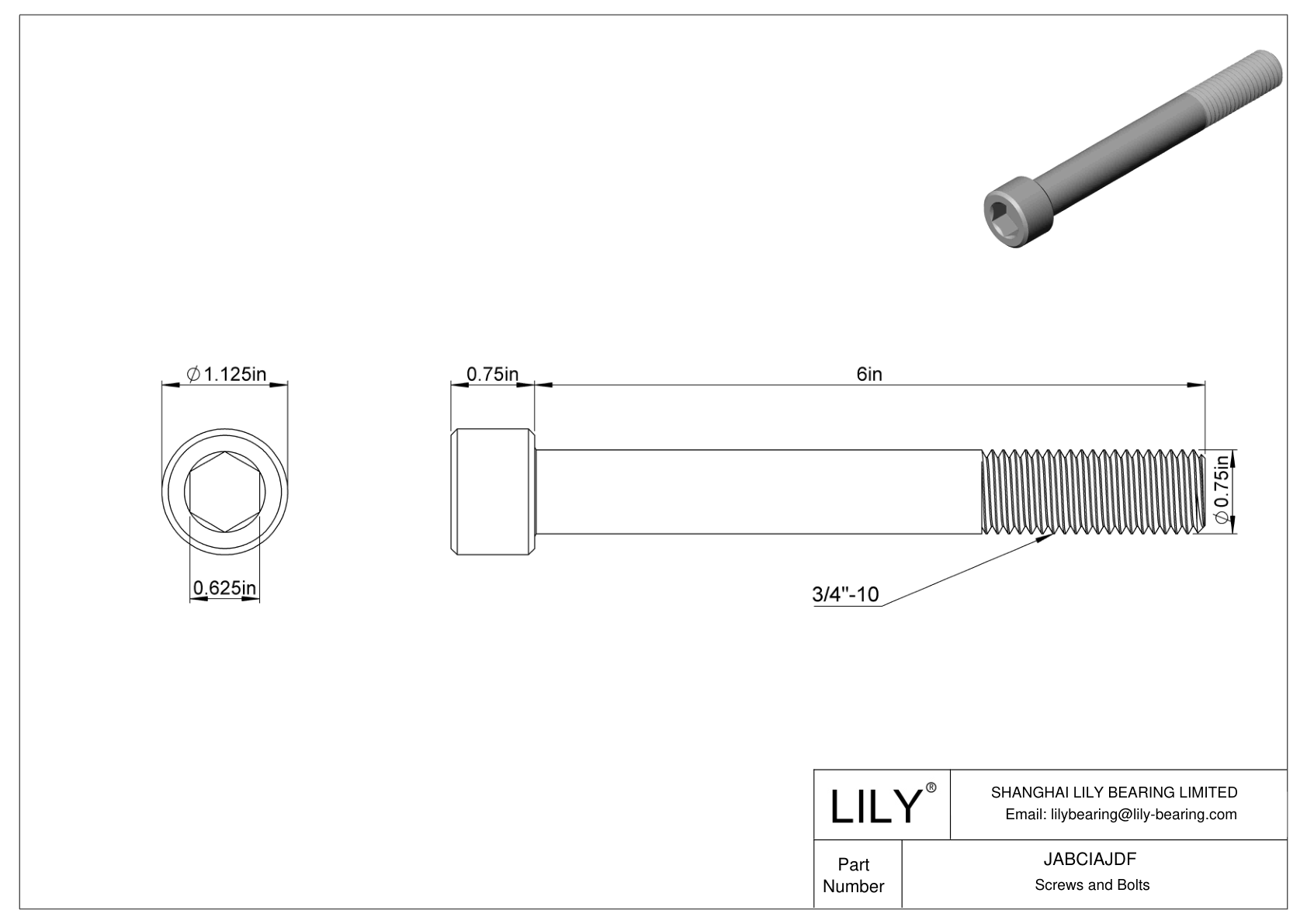 JABCIAJDF 合金钢内六角螺钉 cad drawing