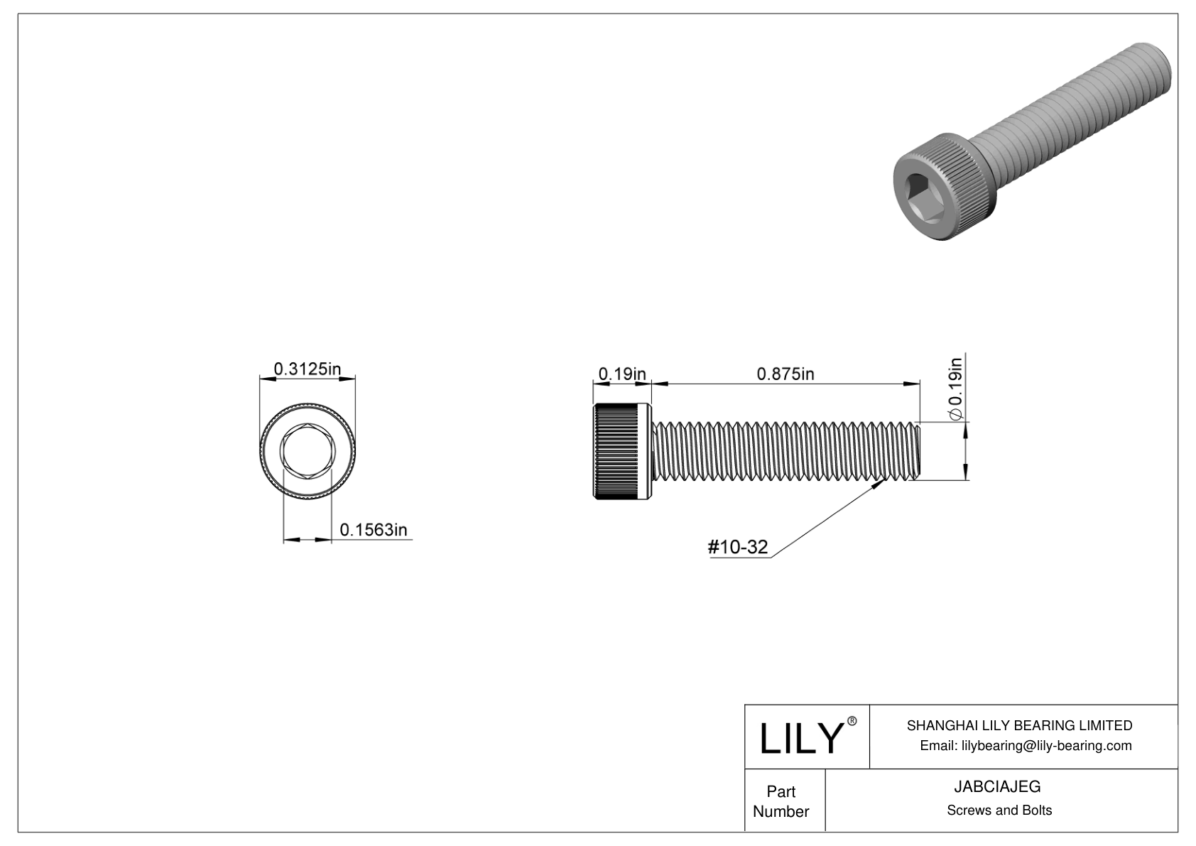 JABCIAJEG 合金钢内六角螺钉 cad drawing