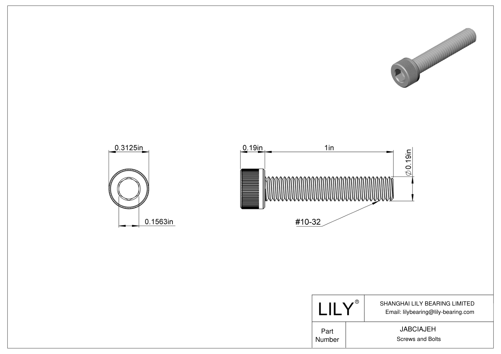 JABCIAJEH Tornillos de cabeza cilíndrica de acero aleado cad drawing