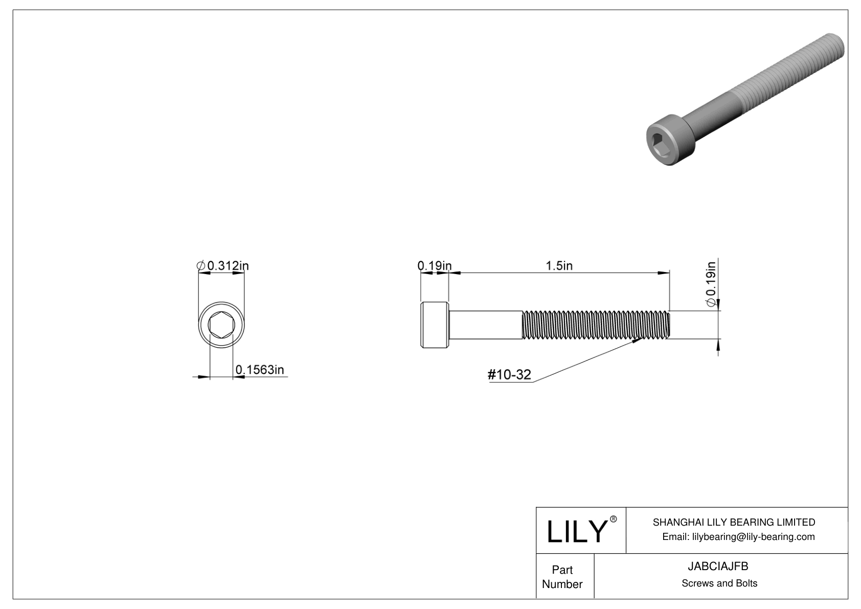 JABCIAJFB Tornillos de cabeza cilíndrica de acero aleado cad drawing