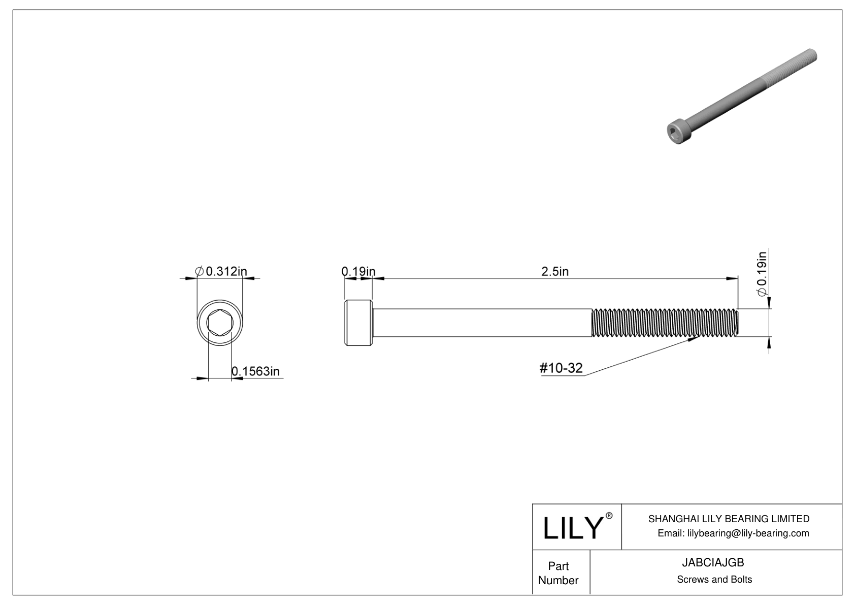 JABCIAJGB 合金钢内六角螺钉 cad drawing