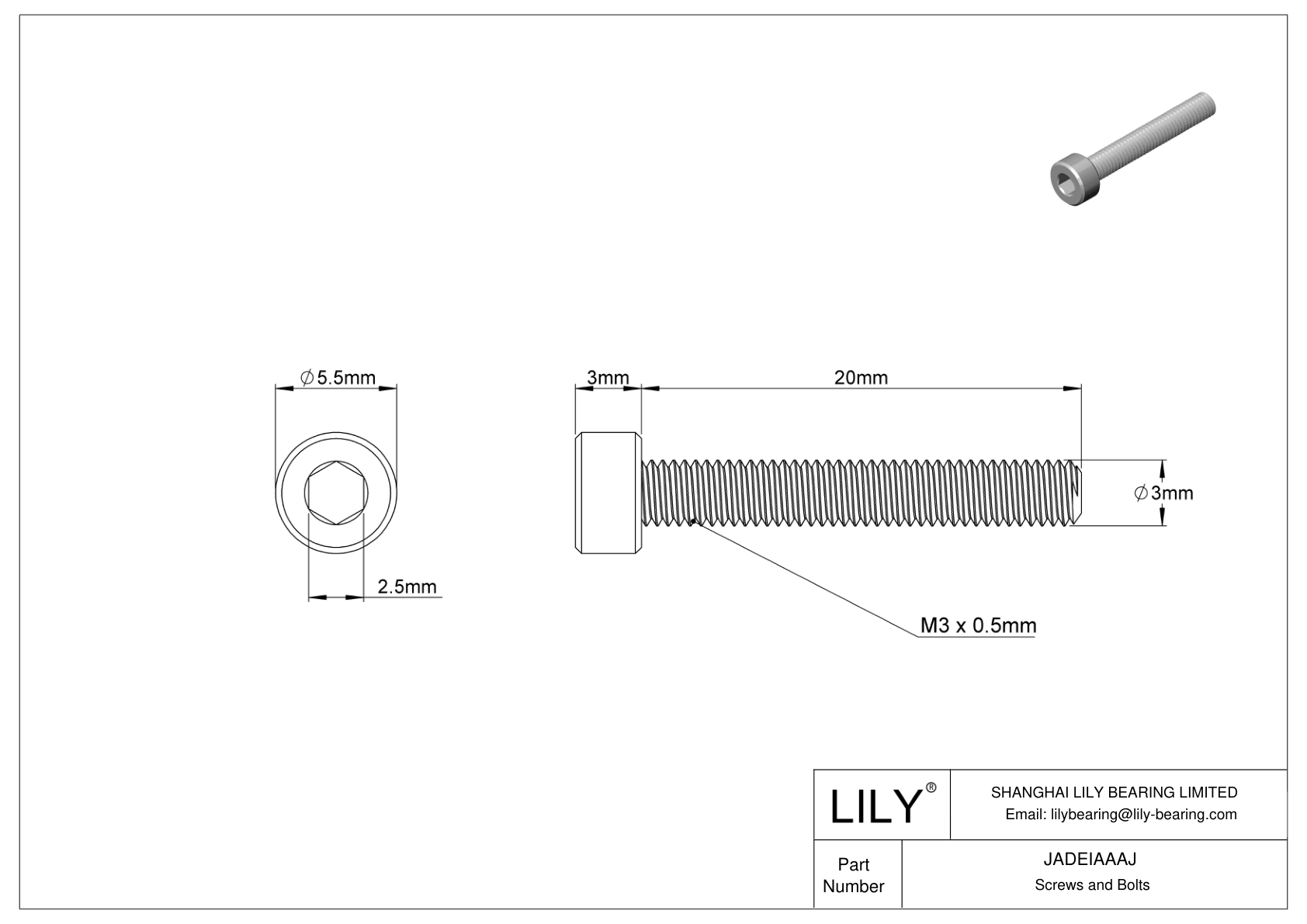 JADEIAAAJ 18-8 不锈钢内六角螺钉 cad drawing