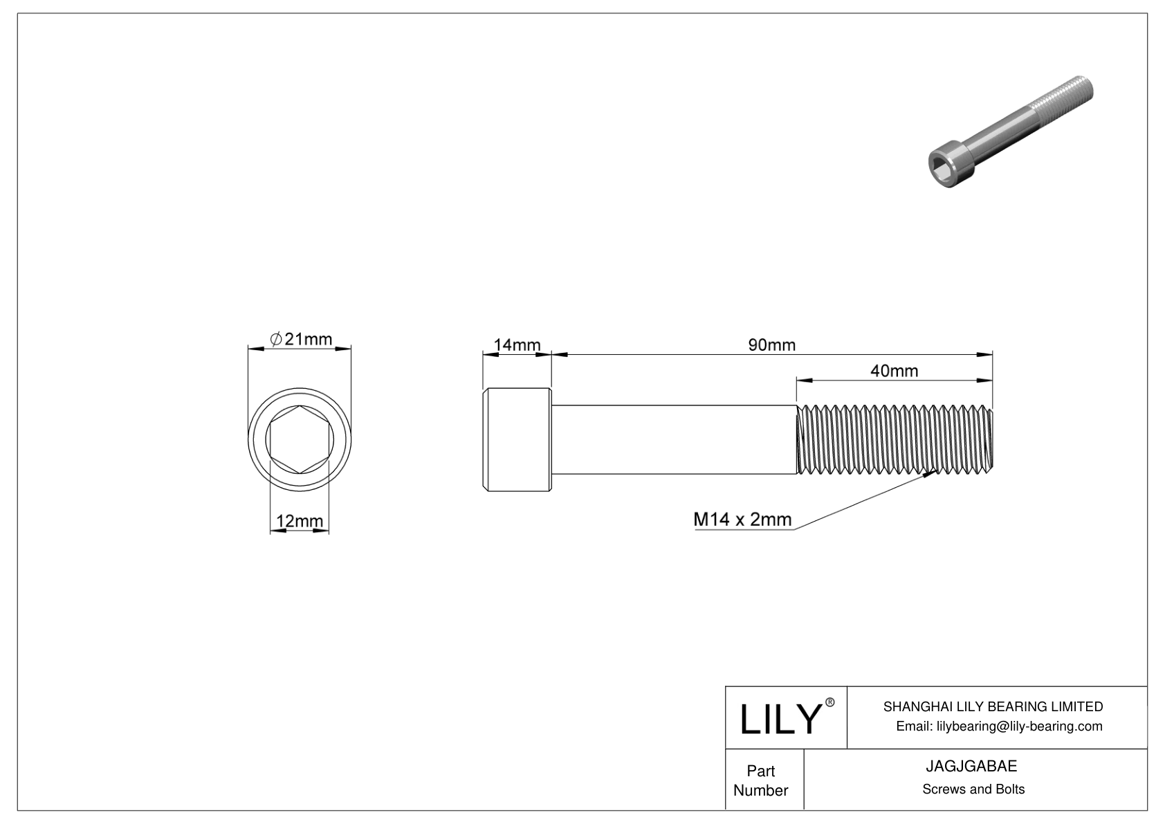 JAGJGABAE 18-8 Stainless Steel Socket Head Screws cad drawing