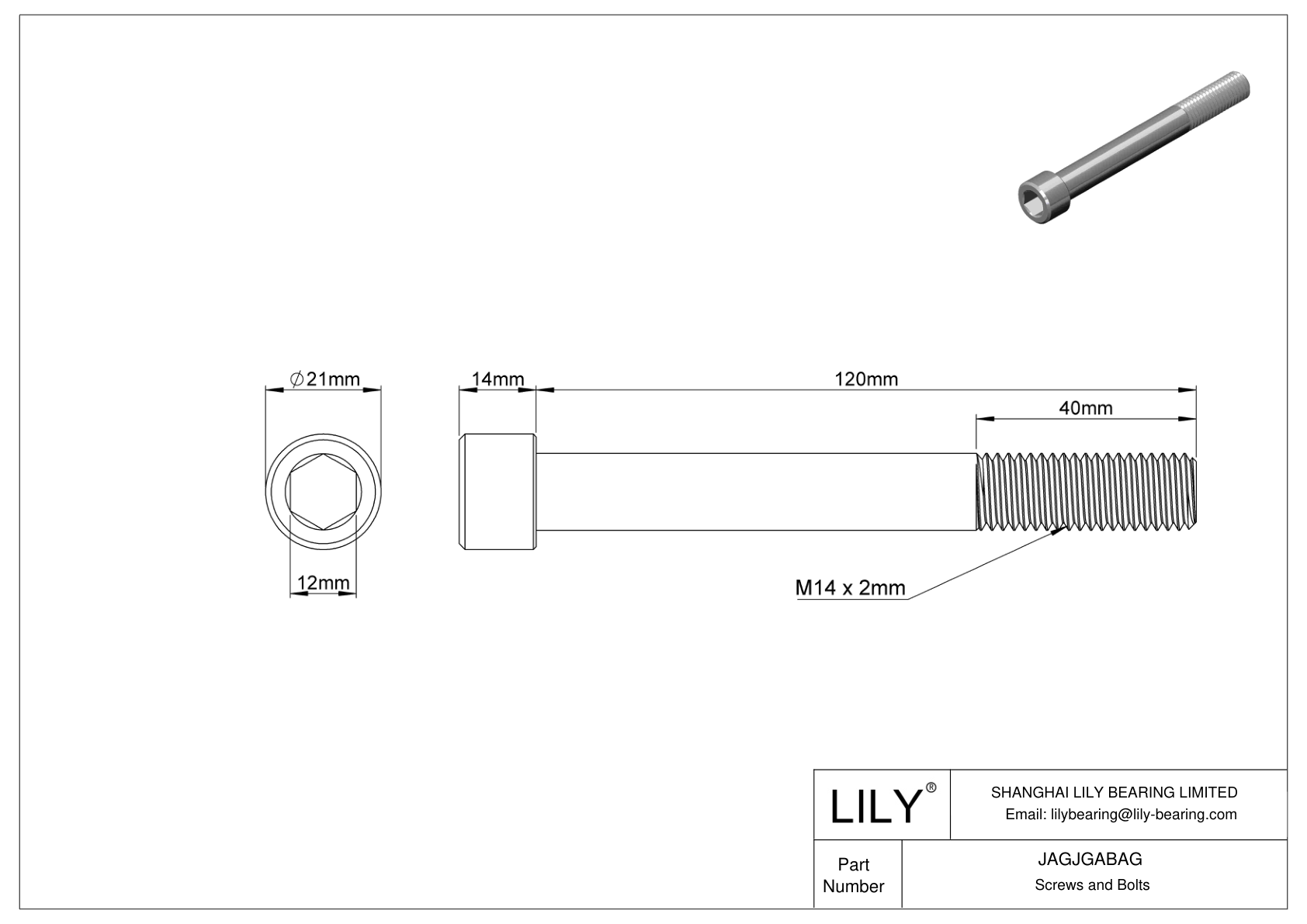 JAGJGABAG 18-8 Stainless Steel Socket Head Screws cad drawing