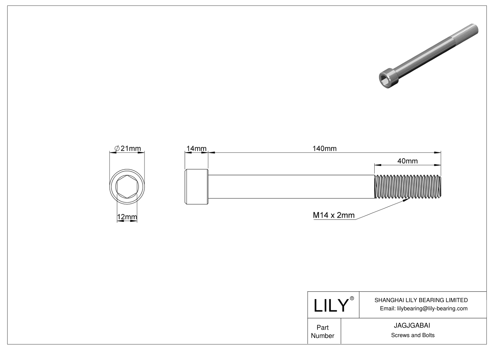 JAGJGABAI 18-8 Stainless Steel Socket Head Screws cad drawing