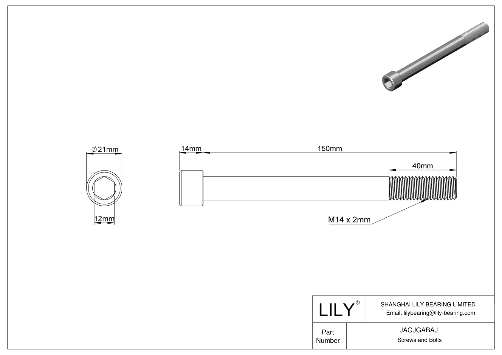 JAGJGABAJ Tornillos de cabeza cilíndrica de acero inoxidable 18-8 cad drawing