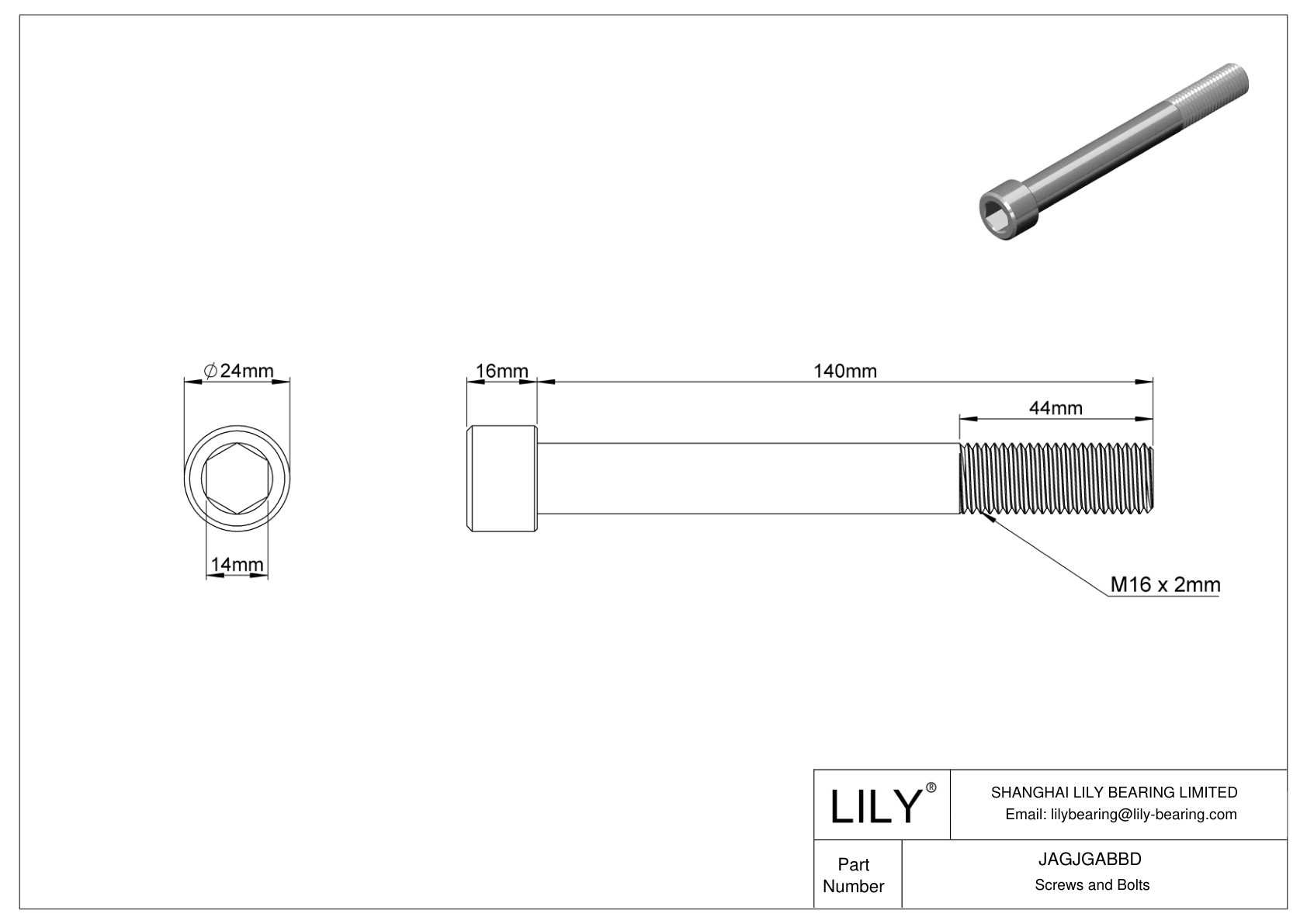 JAGJGABBD Tornillos de cabeza cilíndrica de acero inoxidable 18-8 cad drawing