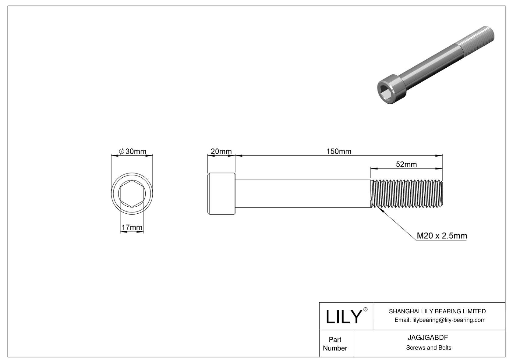 JAGJGABDF Tornillos de cabeza cilíndrica de acero inoxidable 18-8 cad drawing