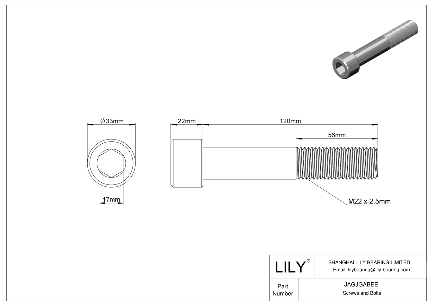 JAGJGABEE 18-8 不锈钢内六角螺钉 cad drawing