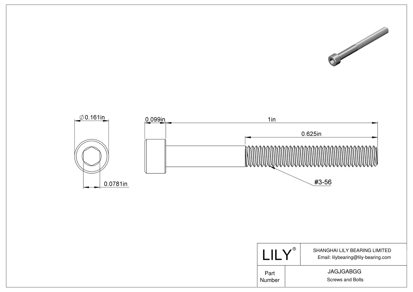 JAGJGABGG 18-8 Stainless Steel Socket Head Screws cad drawing