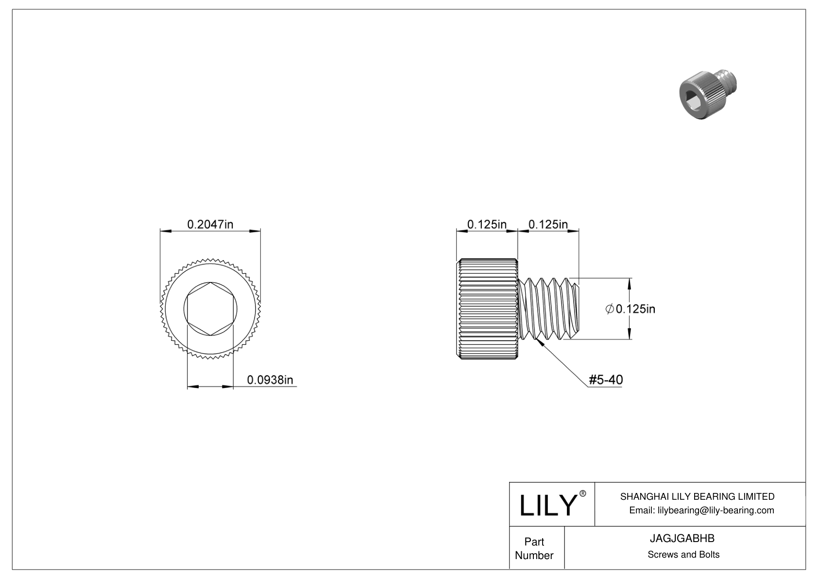 JAGJGABHB Tornillos de cabeza cilíndrica de acero inoxidable 18-8 cad drawing