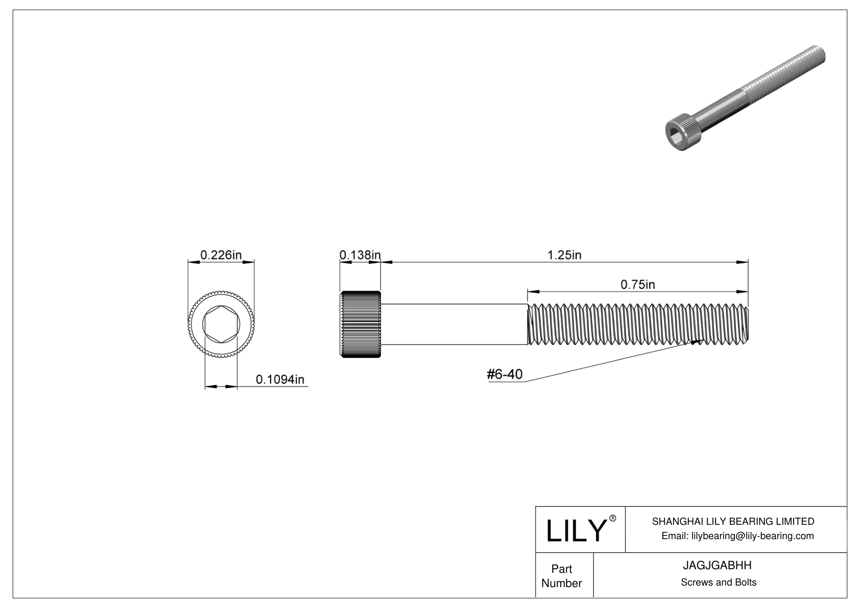 JAGJGABHH Tornillos de cabeza cilíndrica de acero inoxidable 18-8 cad drawing