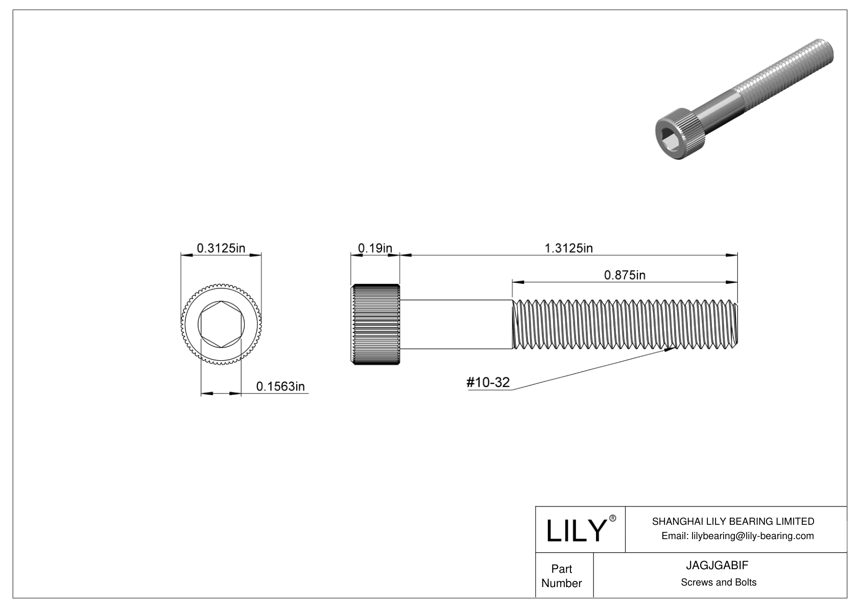 JAGJGABIF 18-8 Stainless Steel Socket Head Screws cad drawing