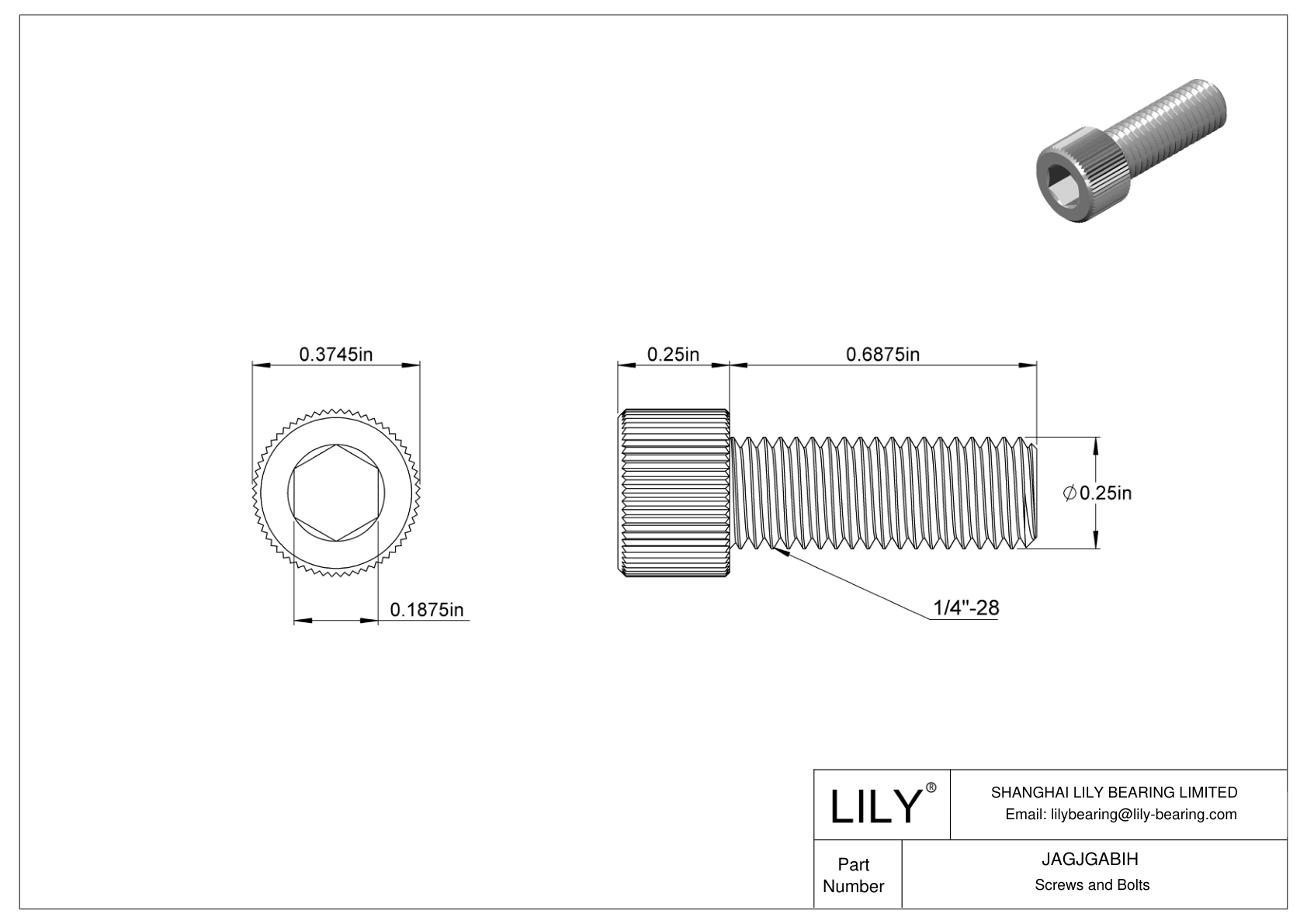 JAGJGABIH Tornillos de cabeza cilíndrica de acero inoxidable 18-8 cad drawing