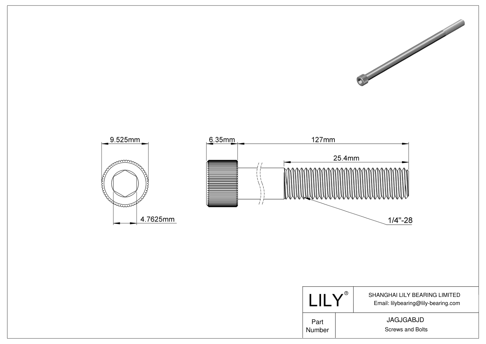 JAGJGABJD 18-8 Stainless Steel Socket Head Screws cad drawing