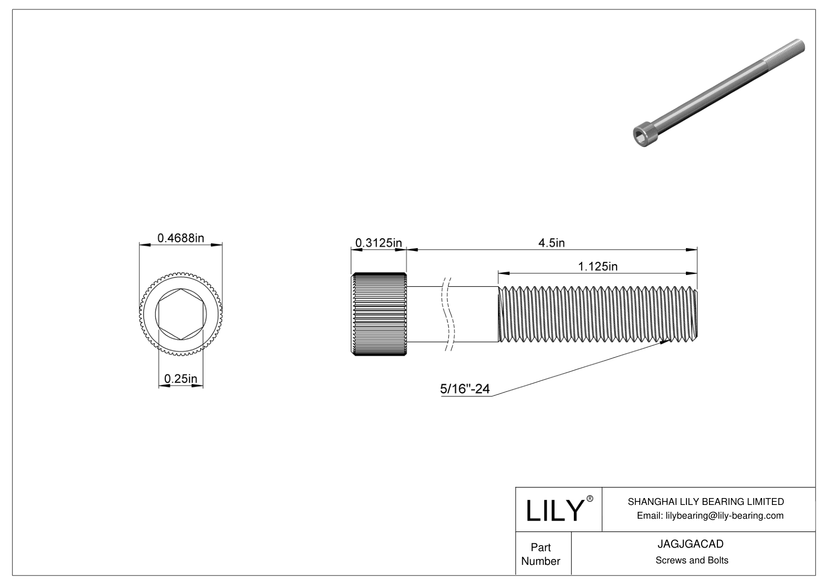 JAGJGACAD 18-8 不锈钢内六角螺钉 cad drawing