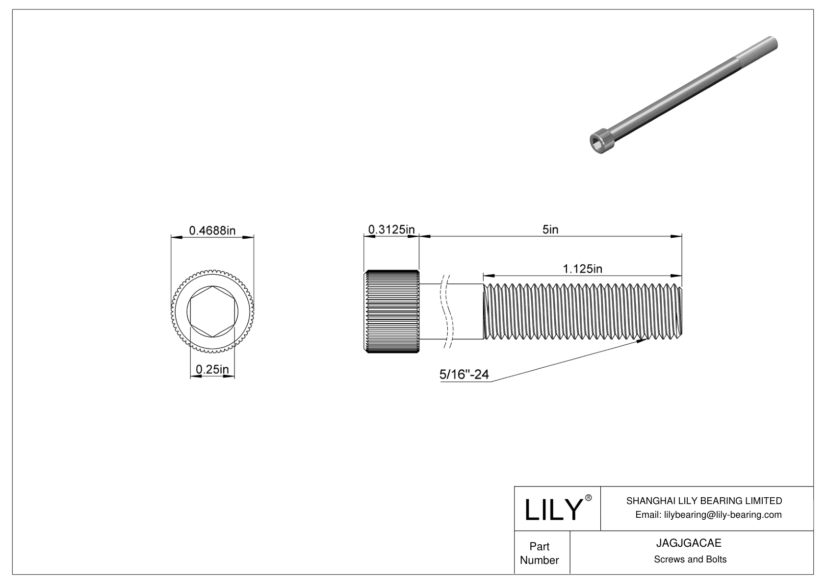 JAGJGACAE 18-8 Stainless Steel Socket Head Screws cad drawing