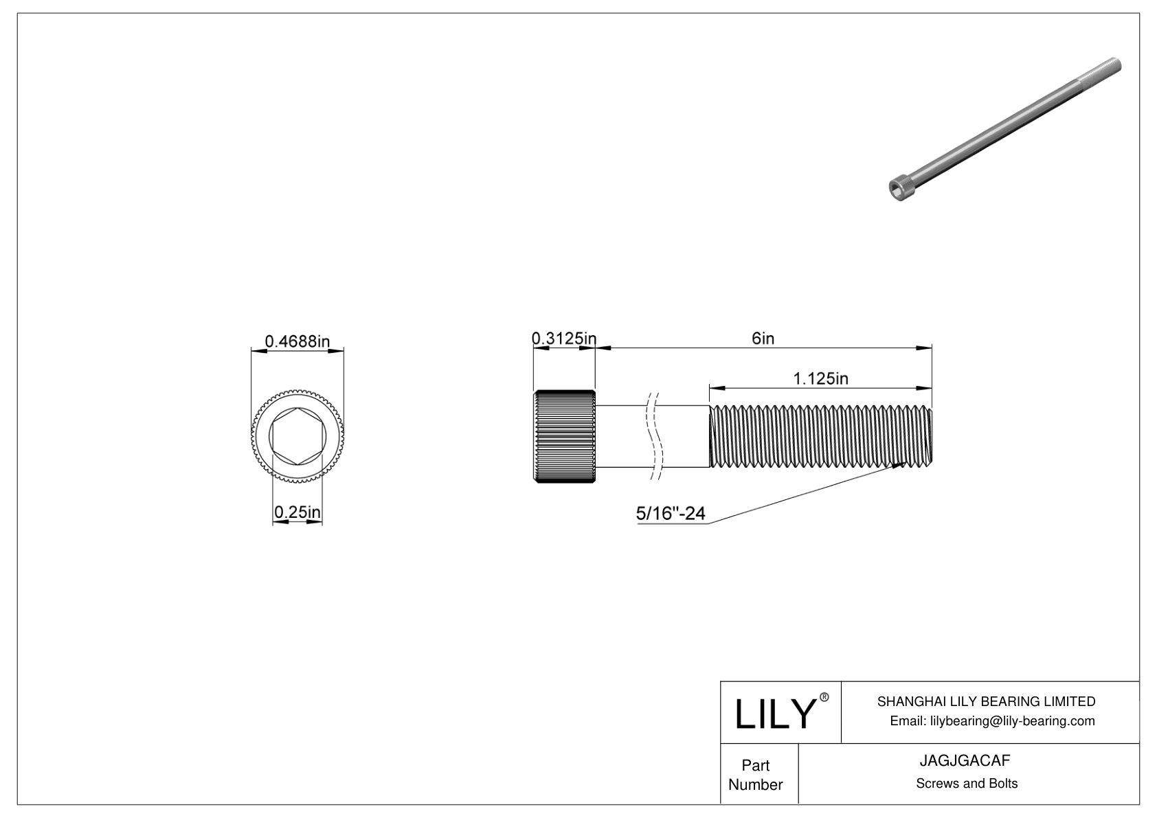 JAGJGACAF Tornillos de cabeza cilíndrica de acero inoxidable 18-8 cad drawing