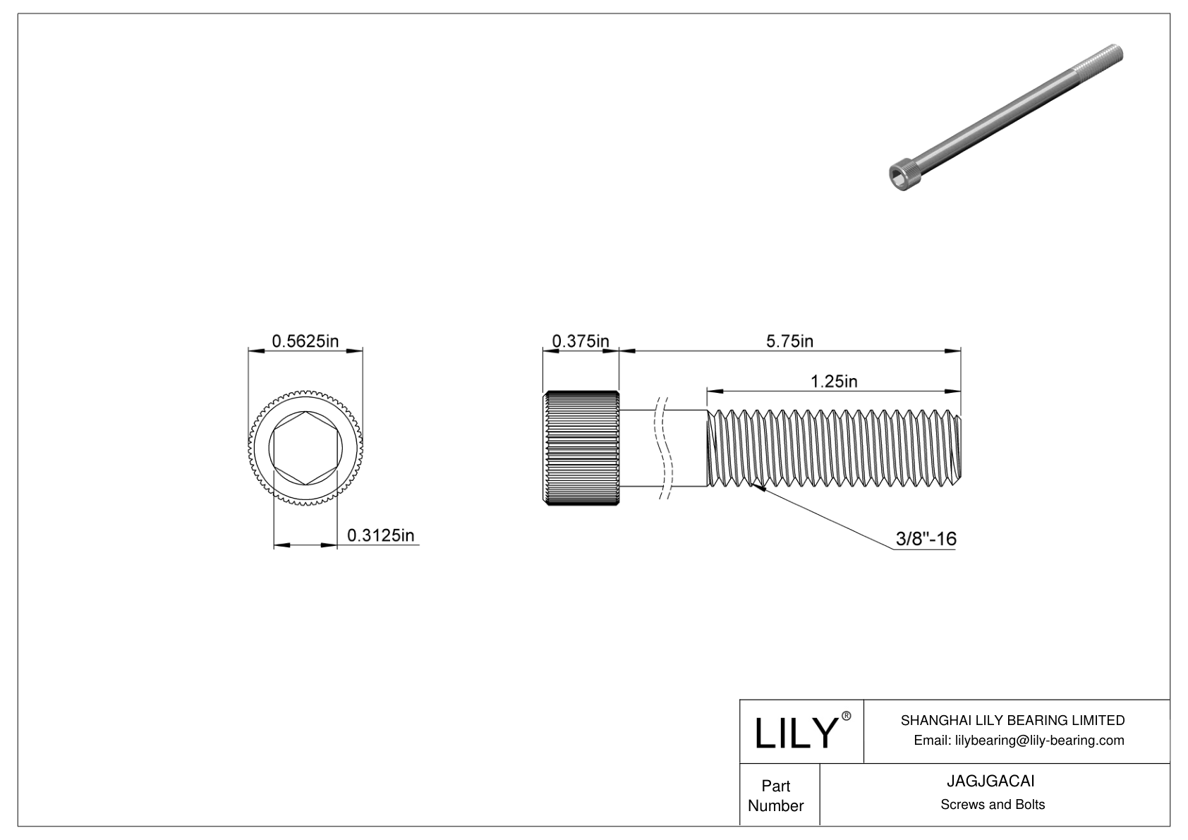 JAGJGACAI 18-8 Stainless Steel Socket Head Screws cad drawing