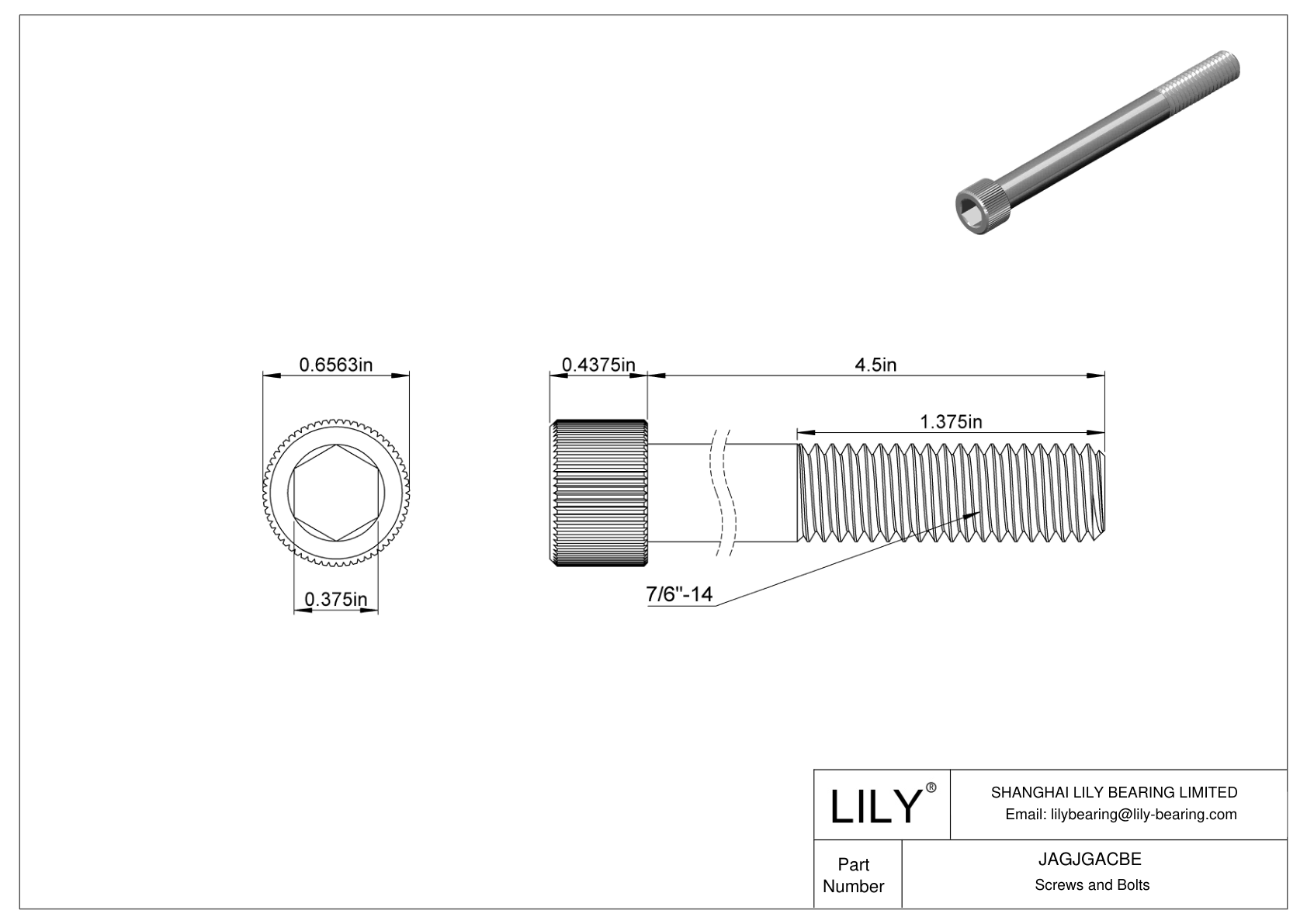 JAGJGACBE Tornillos de cabeza cilíndrica de acero inoxidable 18-8 cad drawing