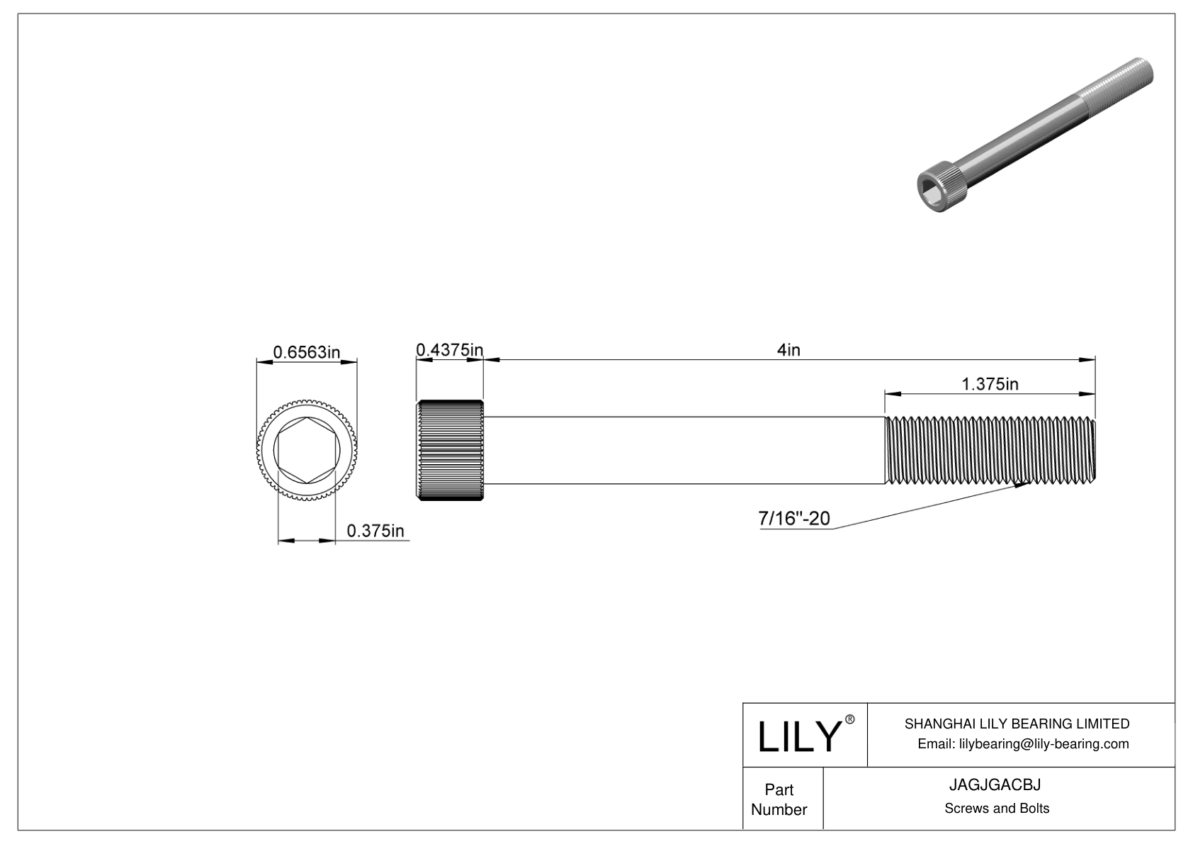 JAGJGACBJ 18-8 Stainless Steel Socket Head Screws cad drawing