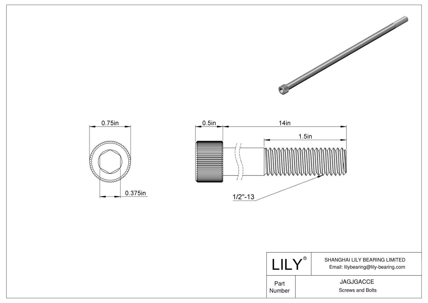 JAGJGACCE 18-8 Stainless Steel Socket Head Screws cad drawing