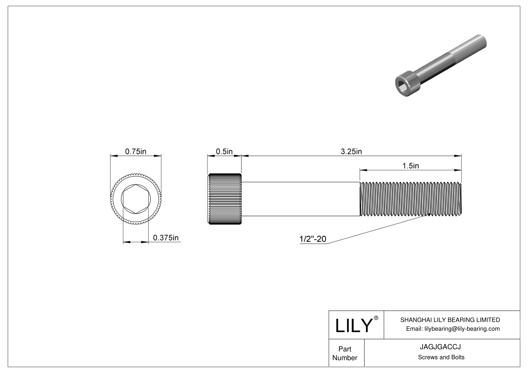 JAGJGACCJ Tornillos de cabeza cilíndrica de acero inoxidable 18-8 cad drawing