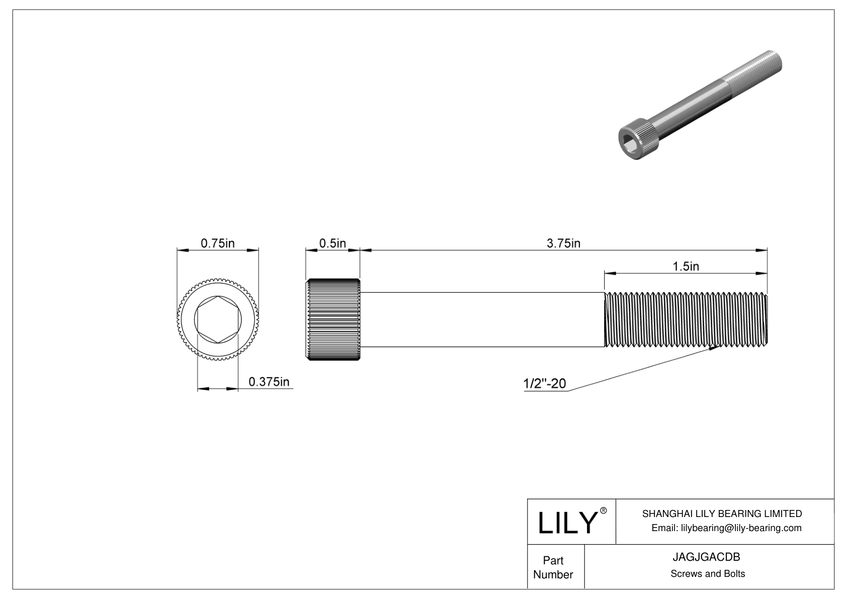 JAGJGACDB Tornillos de cabeza cilíndrica de acero inoxidable 18-8 cad drawing