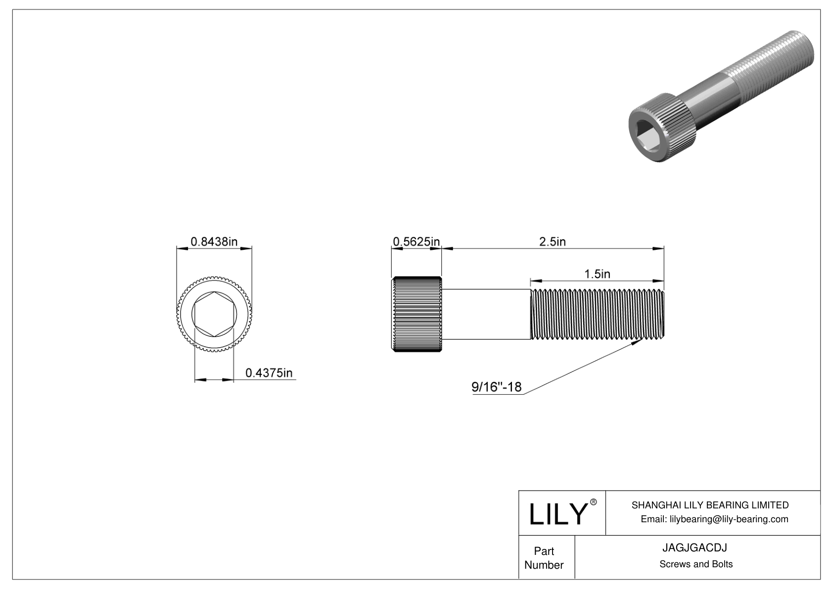 JAGJGACDJ 18-8 Stainless Steel Socket Head Screws cad drawing