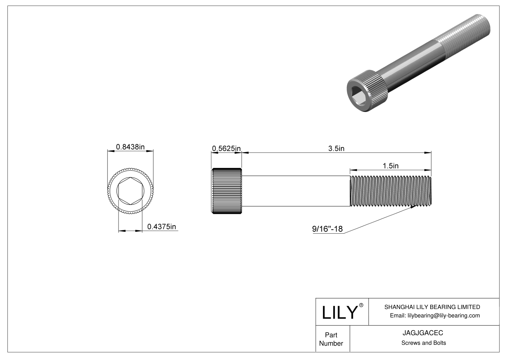 JAGJGACEC Tornillos de cabeza cilíndrica de acero inoxidable 18-8 cad drawing