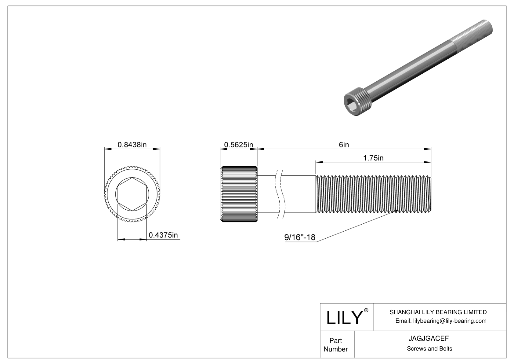 JAGJGACEF 18-8 Stainless Steel Socket Head Screws cad drawing