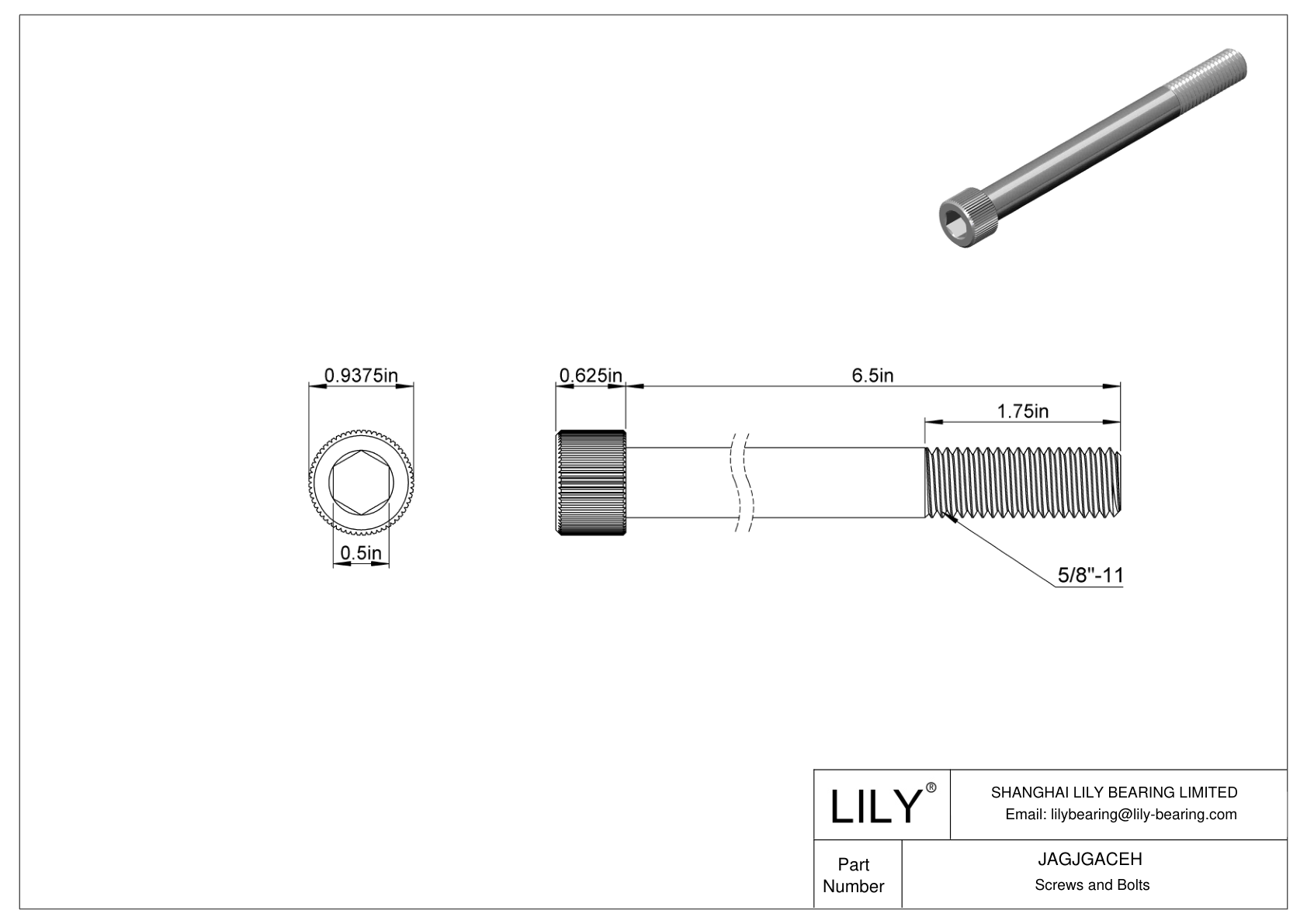 JAGJGACEH 18-8 Stainless Steel Socket Head Screws cad drawing