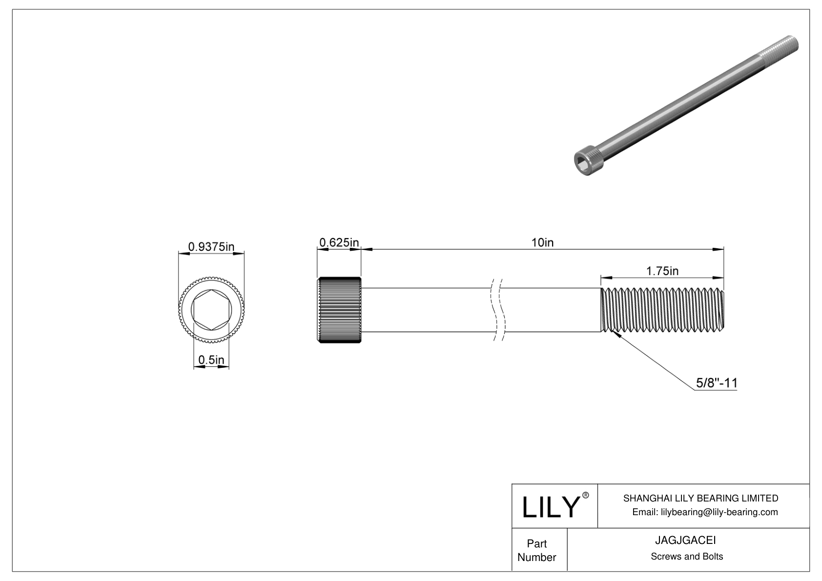 JAGJGACEI 18-8 Stainless Steel Socket Head Screws cad drawing