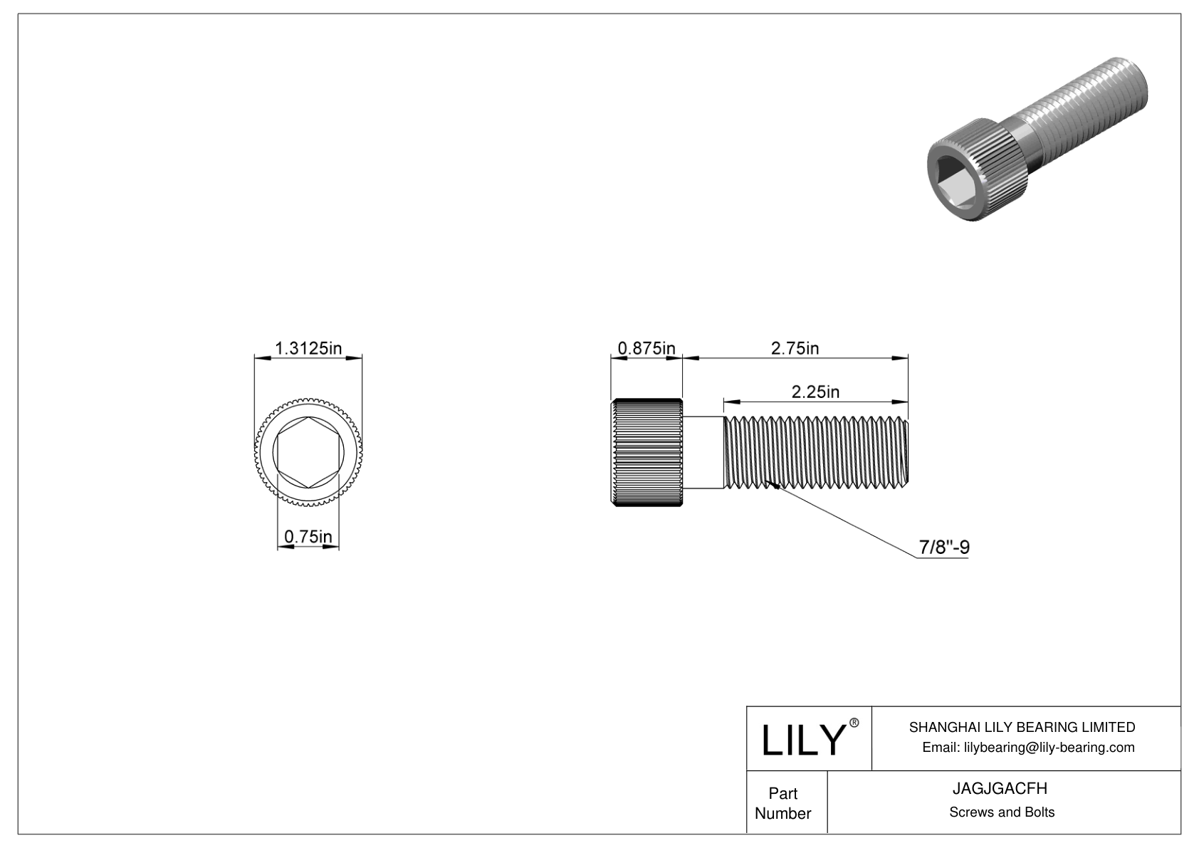 JAGJGACFH Tornillos de cabeza cilíndrica de acero inoxidable 18-8 cad drawing