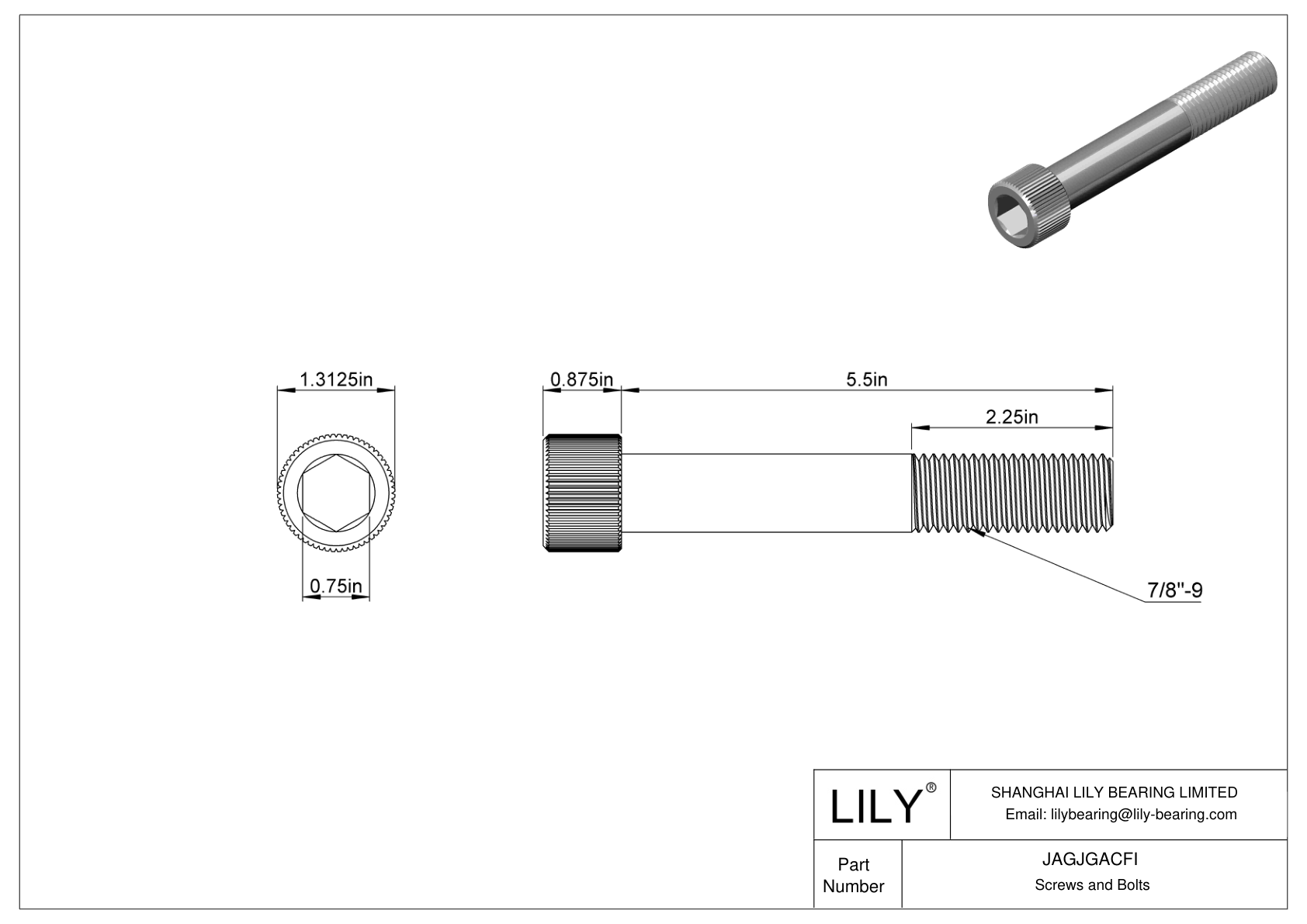 JAGJGACFI 18-8 Stainless Steel Socket Head Screws cad drawing