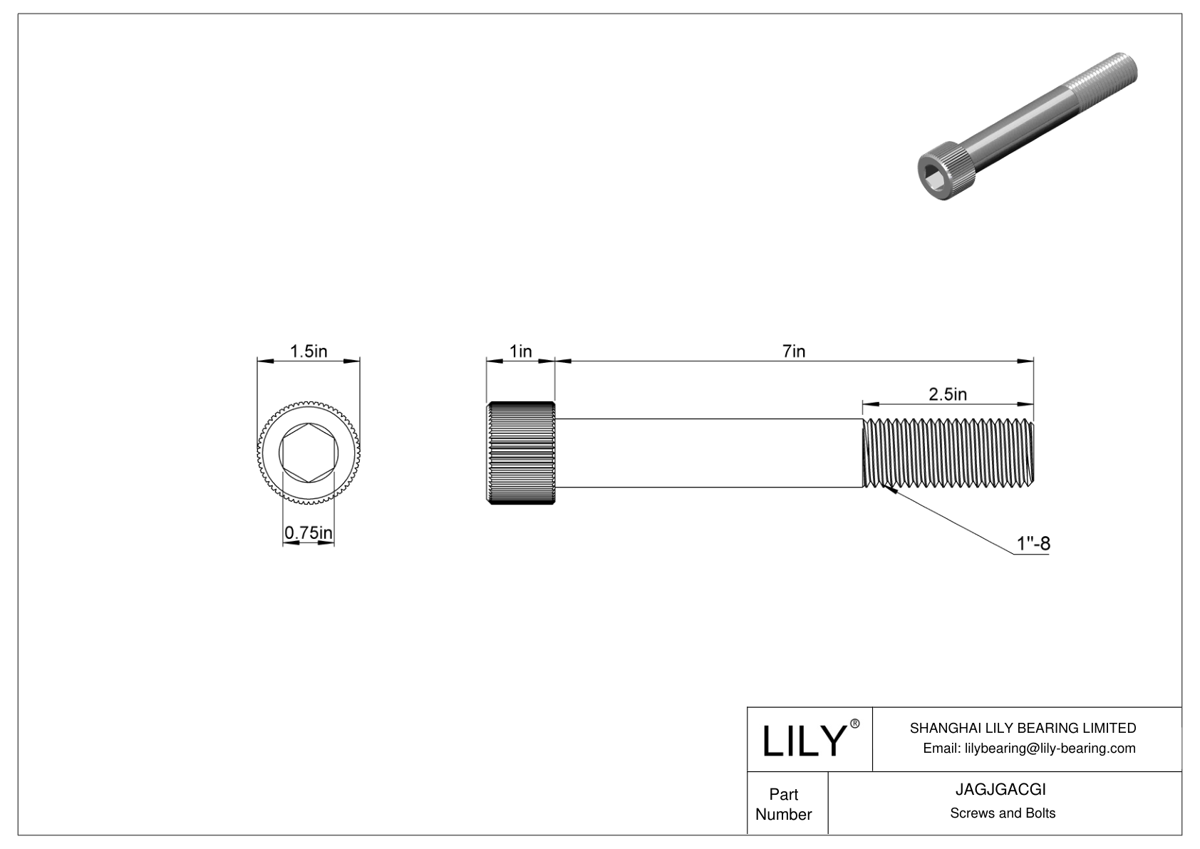 JAGJGACGI Tornillos de cabeza cilíndrica de acero inoxidable 18-8 cad drawing