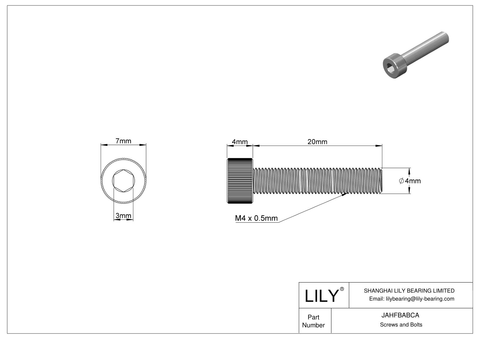 JAHFBABCA 18-8 Stainless Steel Socket Head Screws cad drawing