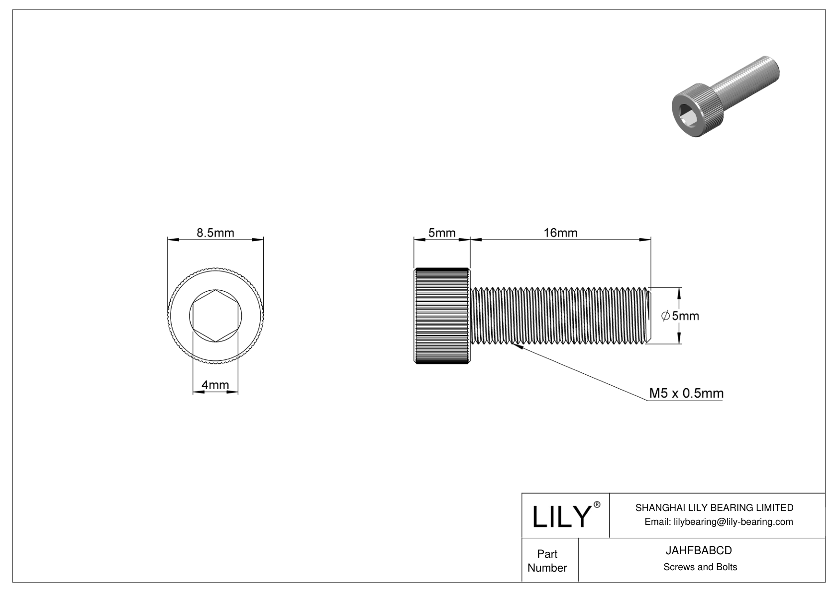 JAHFBABCD 18-8 不锈钢内六角螺钉 cad drawing