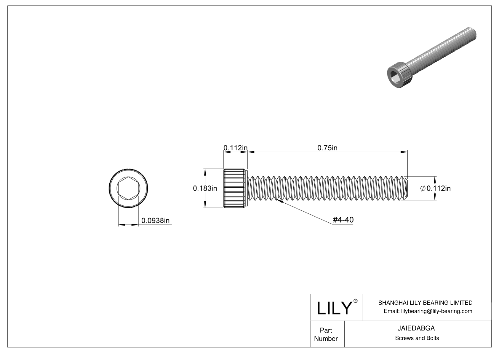 JAIEDABGA Cleaned and Bagged 18-8 Stainless Steel Socket Head Screws for High Vacuum cad drawing