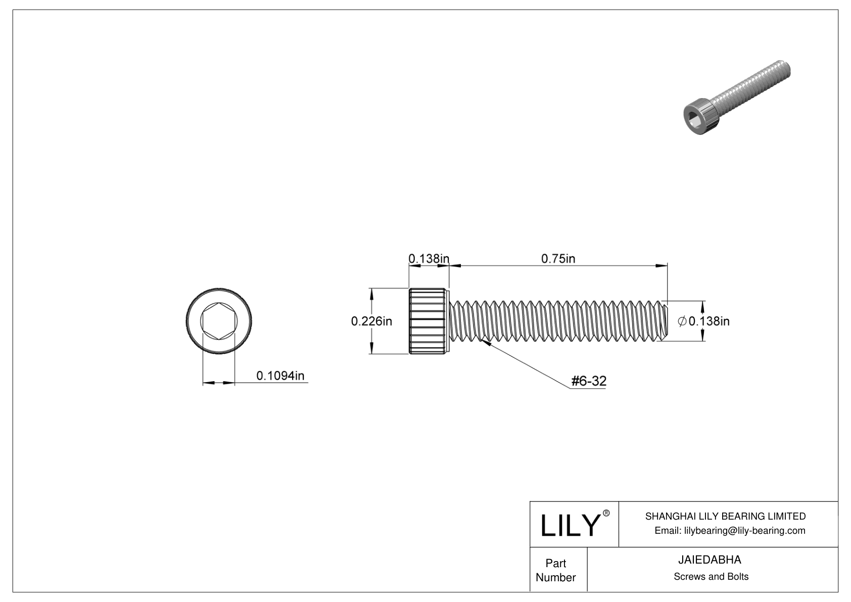 JAIEDABHA Cleaned and Bagged 18-8 Stainless Steel Socket Head Screws for High Vacuum cad drawing